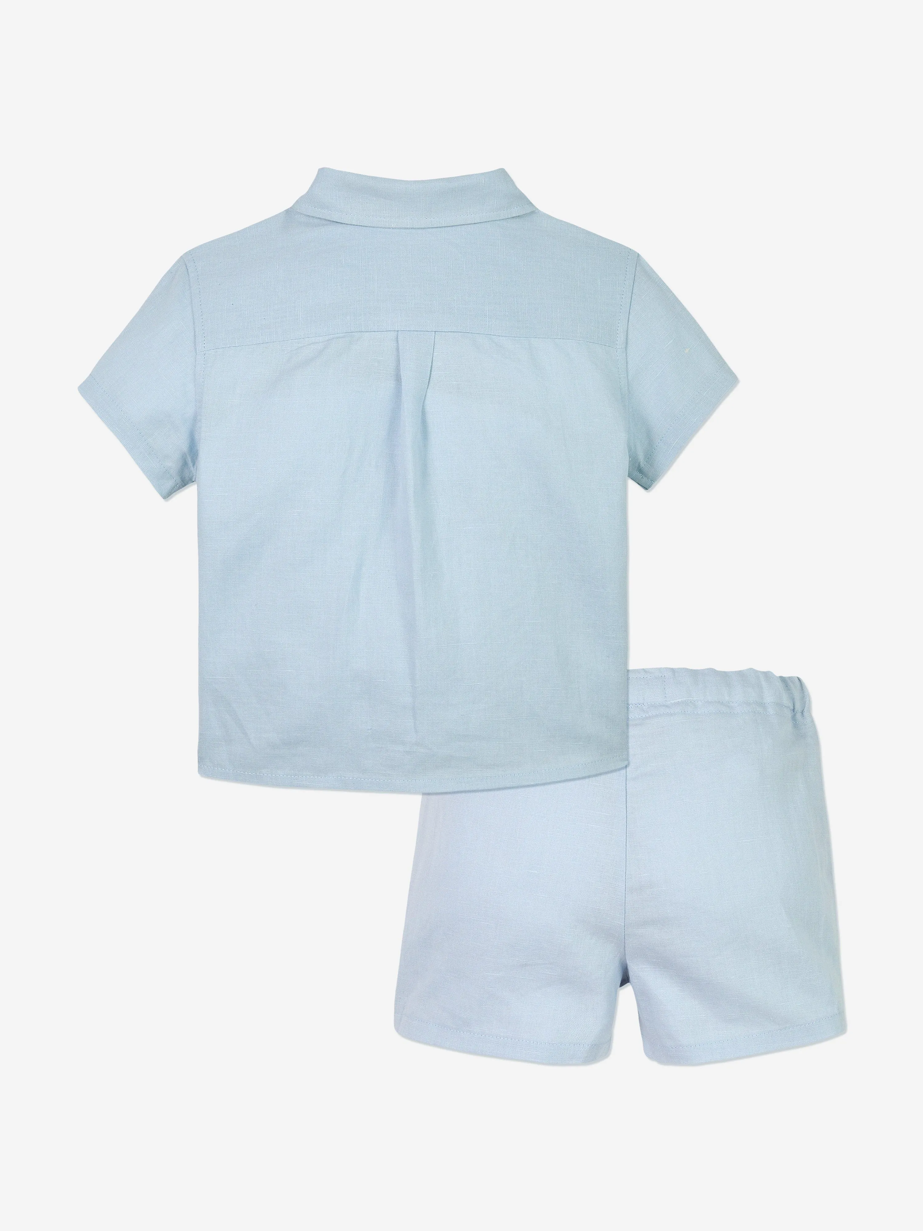 Baby Boys Linen Short Set in Blue
