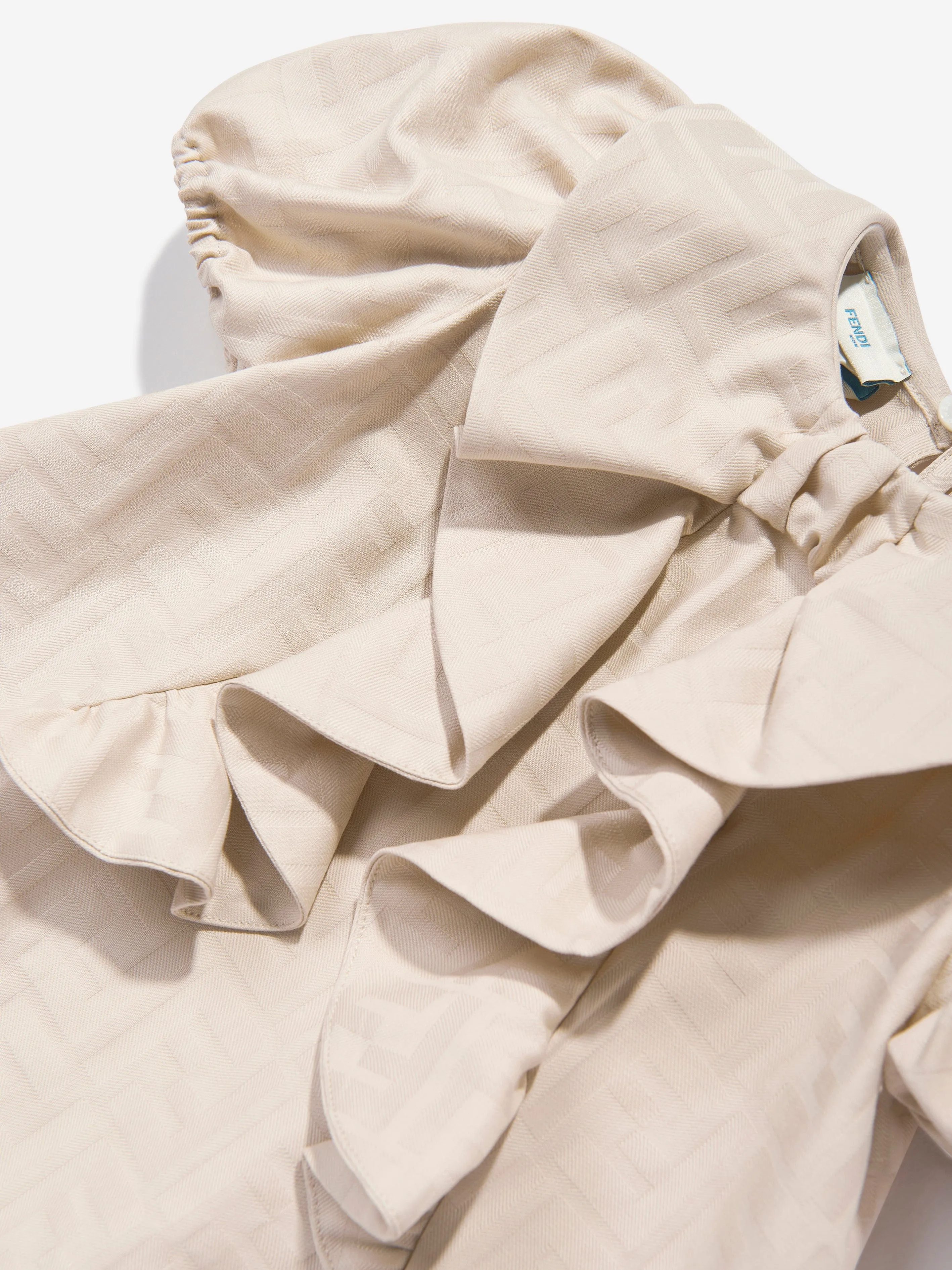 Baby Girls FF Jacquard Logo Dress in Beige