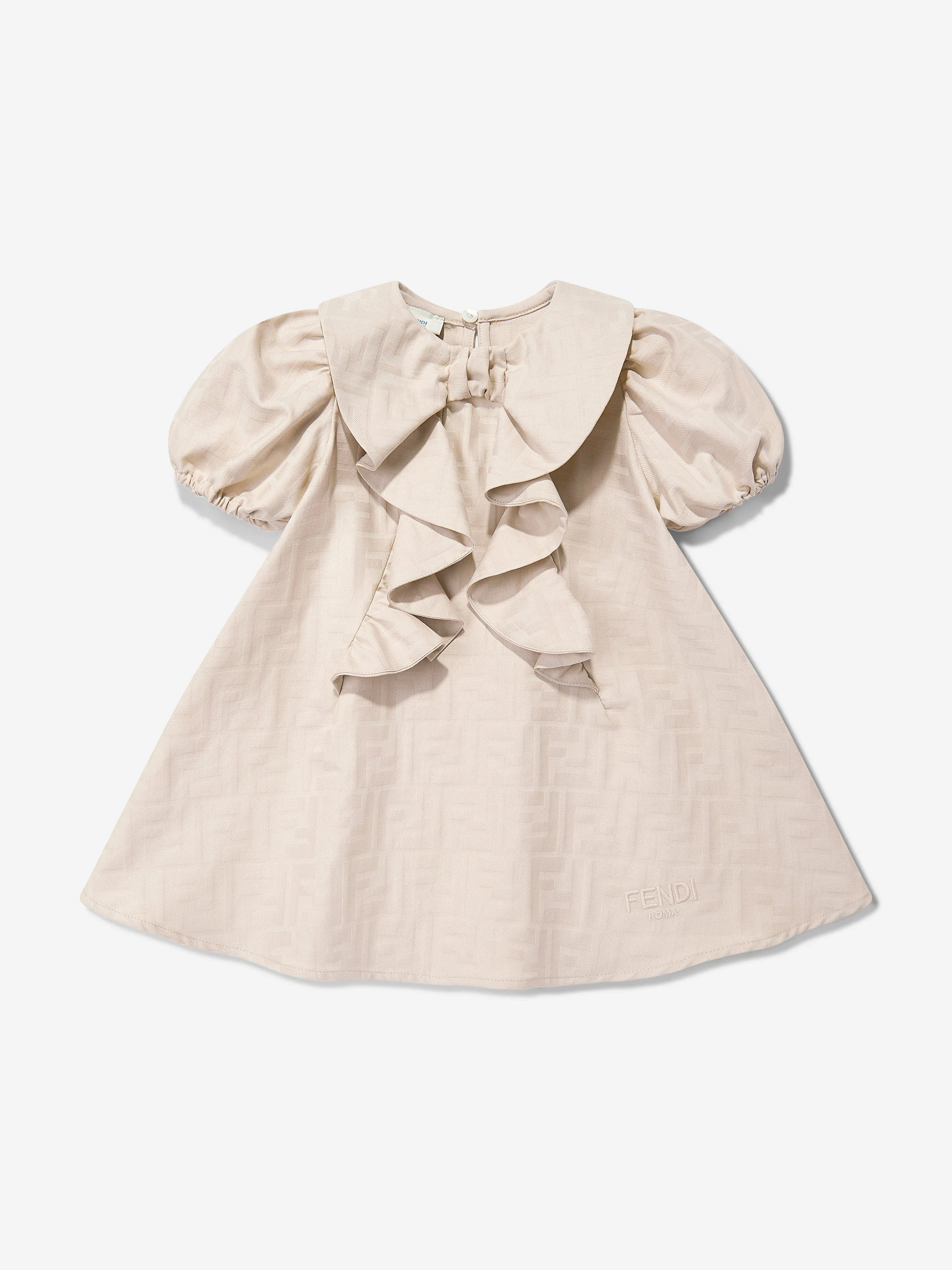 Baby Girls FF Jacquard Logo Dress in Beige