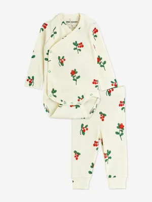 Baby Girls Lingonberries Bodysuit Set in Ivory