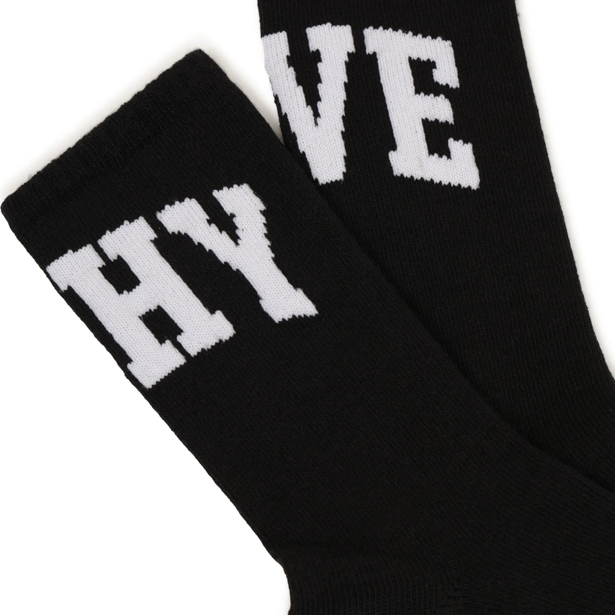 Black Intarasia Knit-Logo Socks