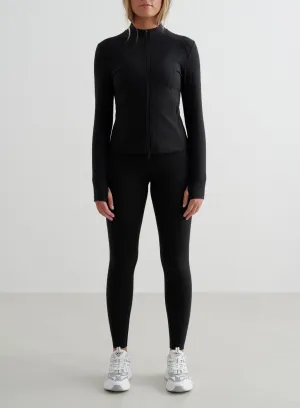 Black Sense Tights & Zip Jacket Set