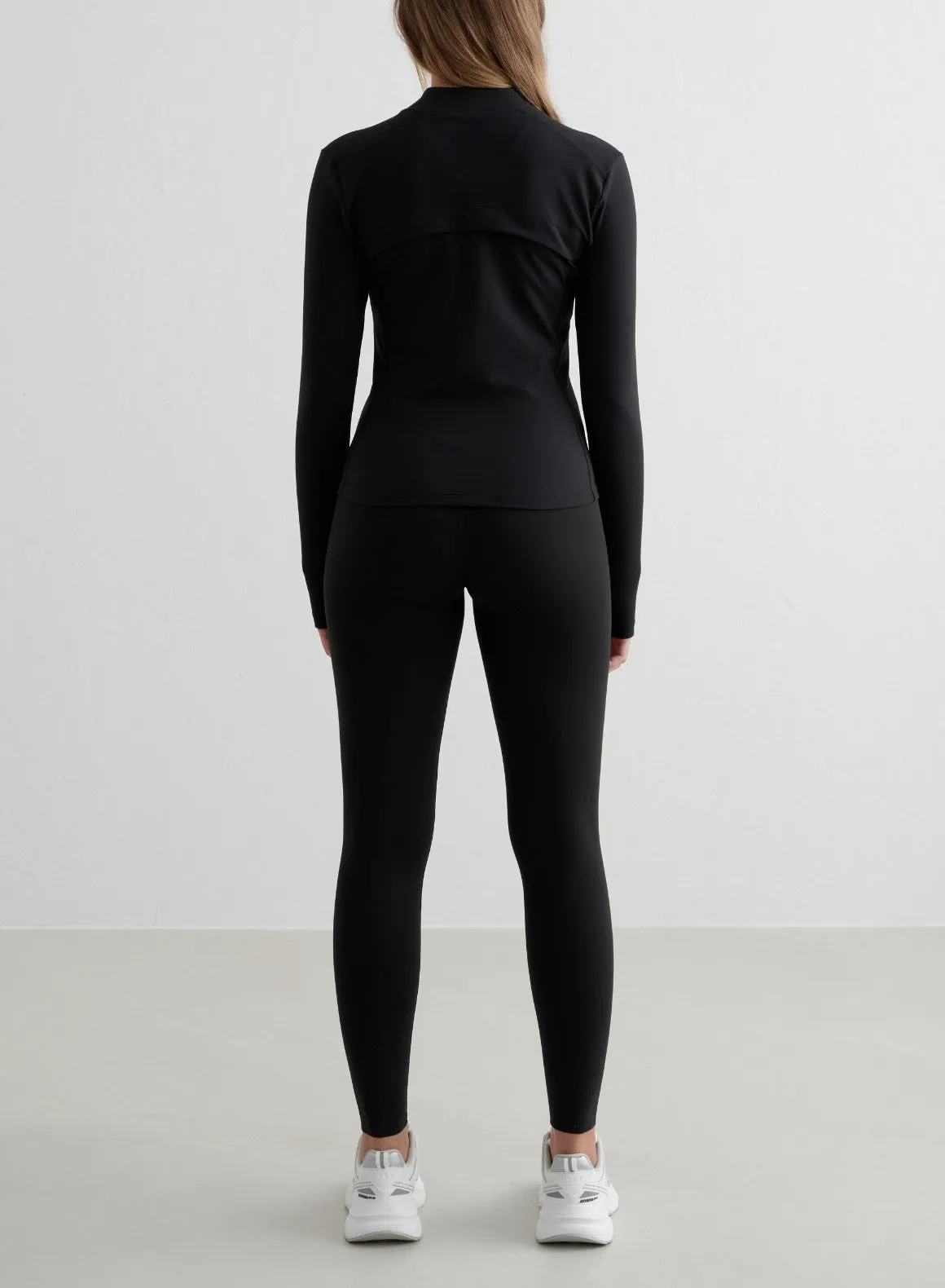 Black Sense Tights & Zip Jacket Set