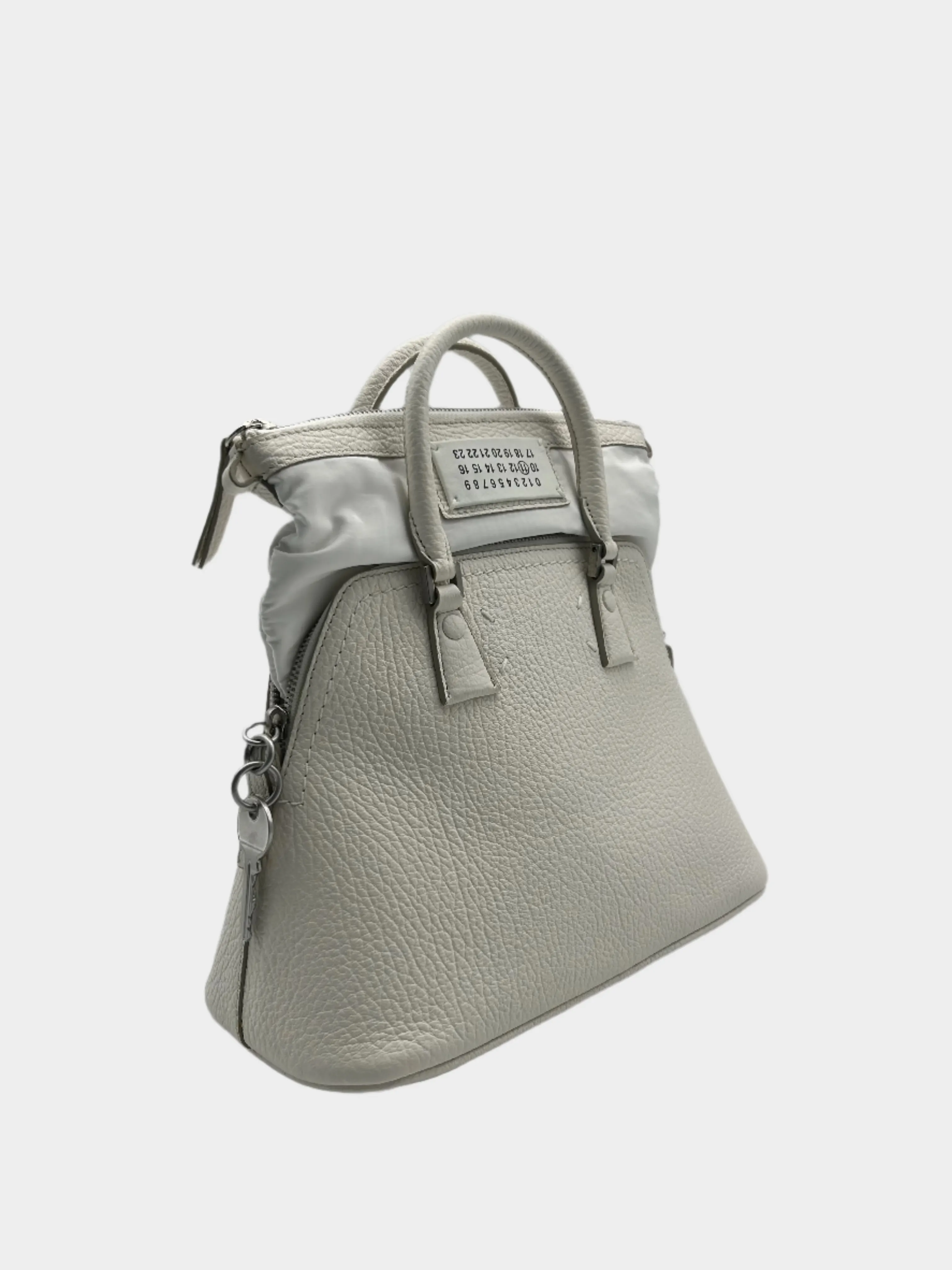 Borsa Bianca A Spalla Con Etichetta Logo