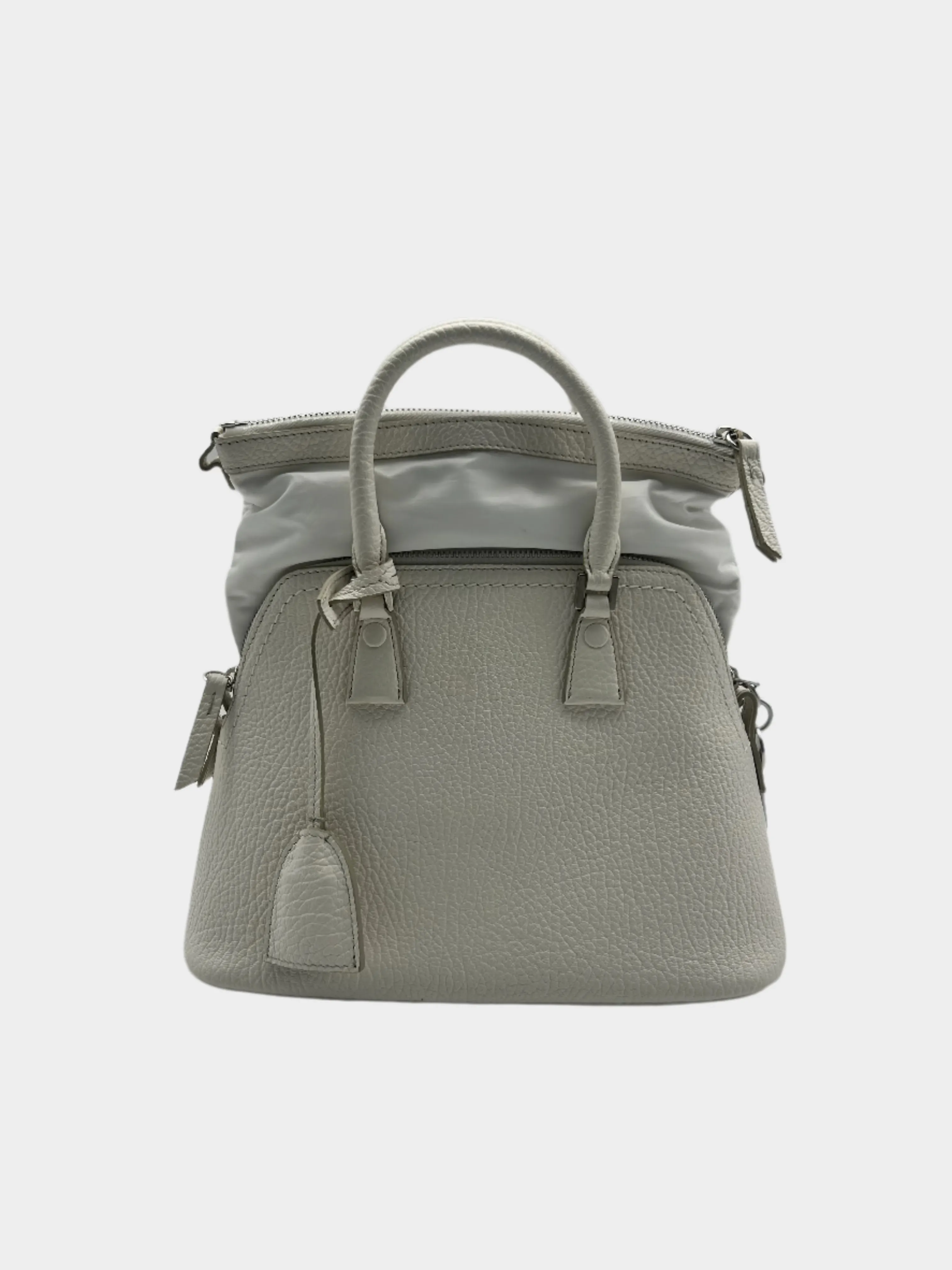 Borsa Bianca A Spalla Con Etichetta Logo