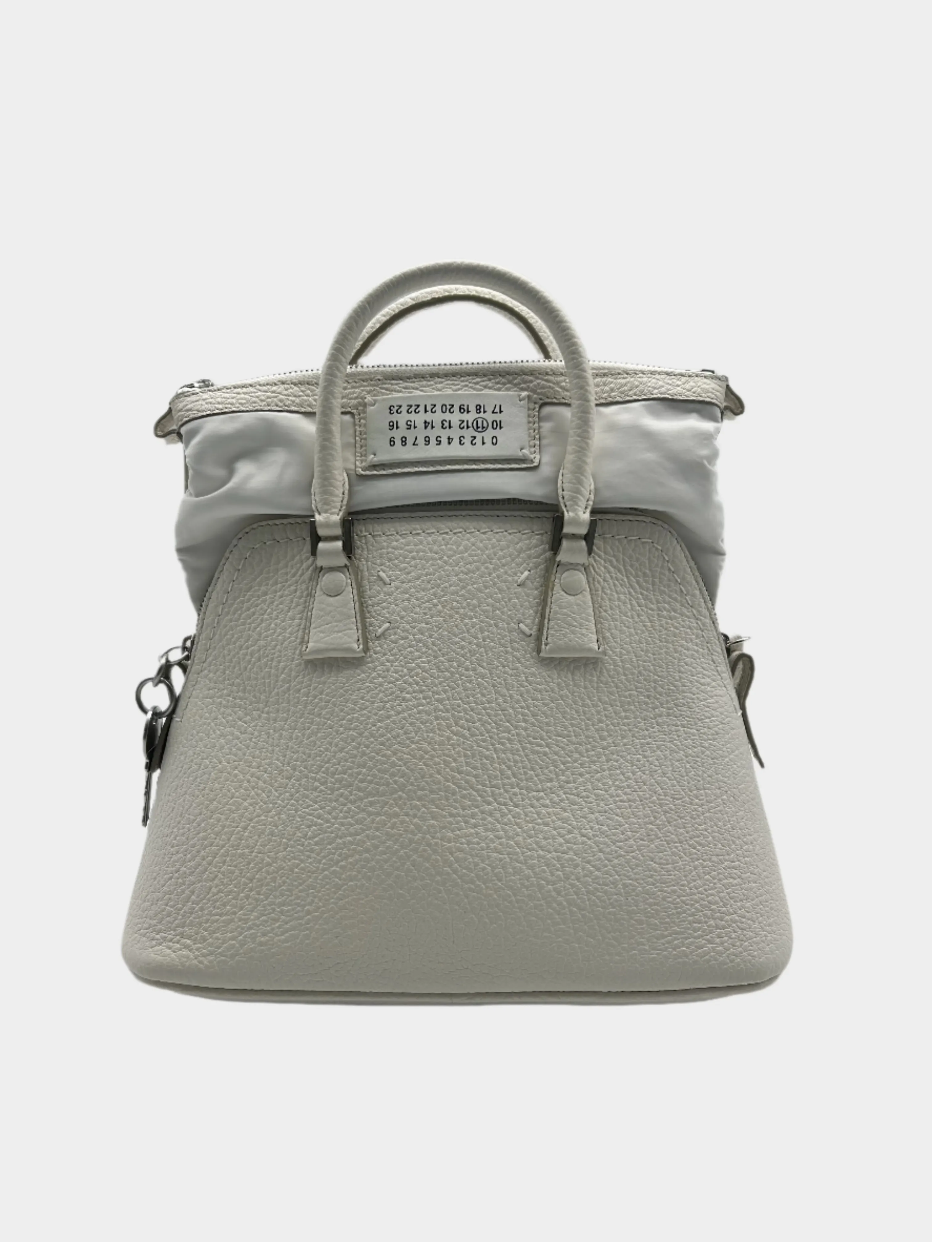 Borsa Bianca A Spalla Con Etichetta Logo