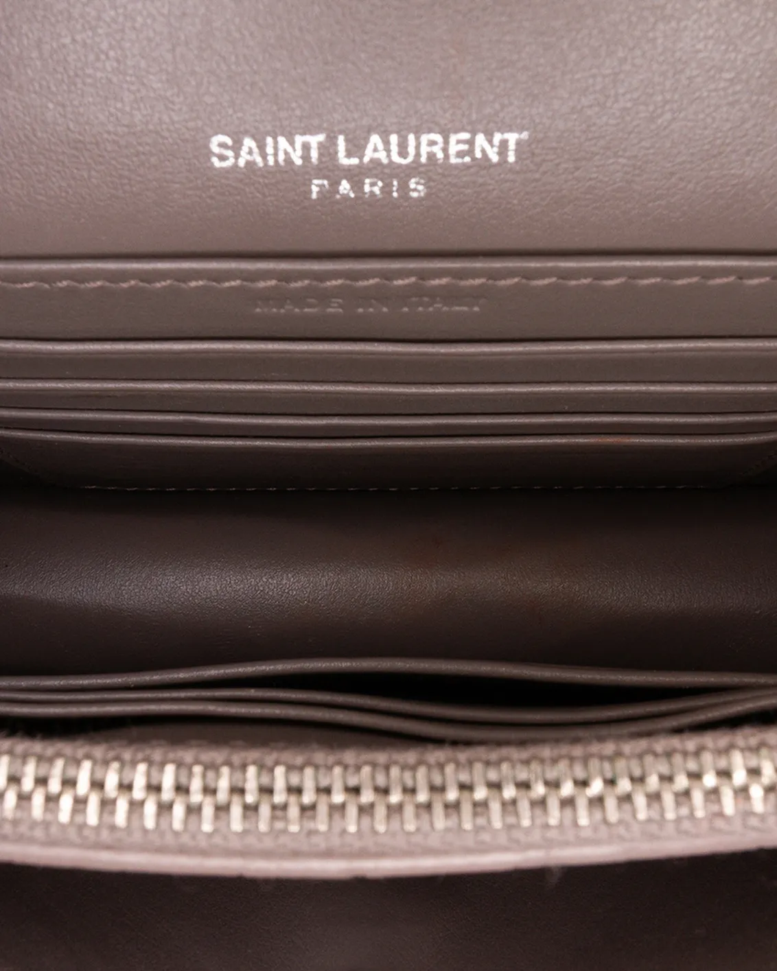 Borsa In Pelle Grigia Effetto Coccodrillo Con Logo YSL