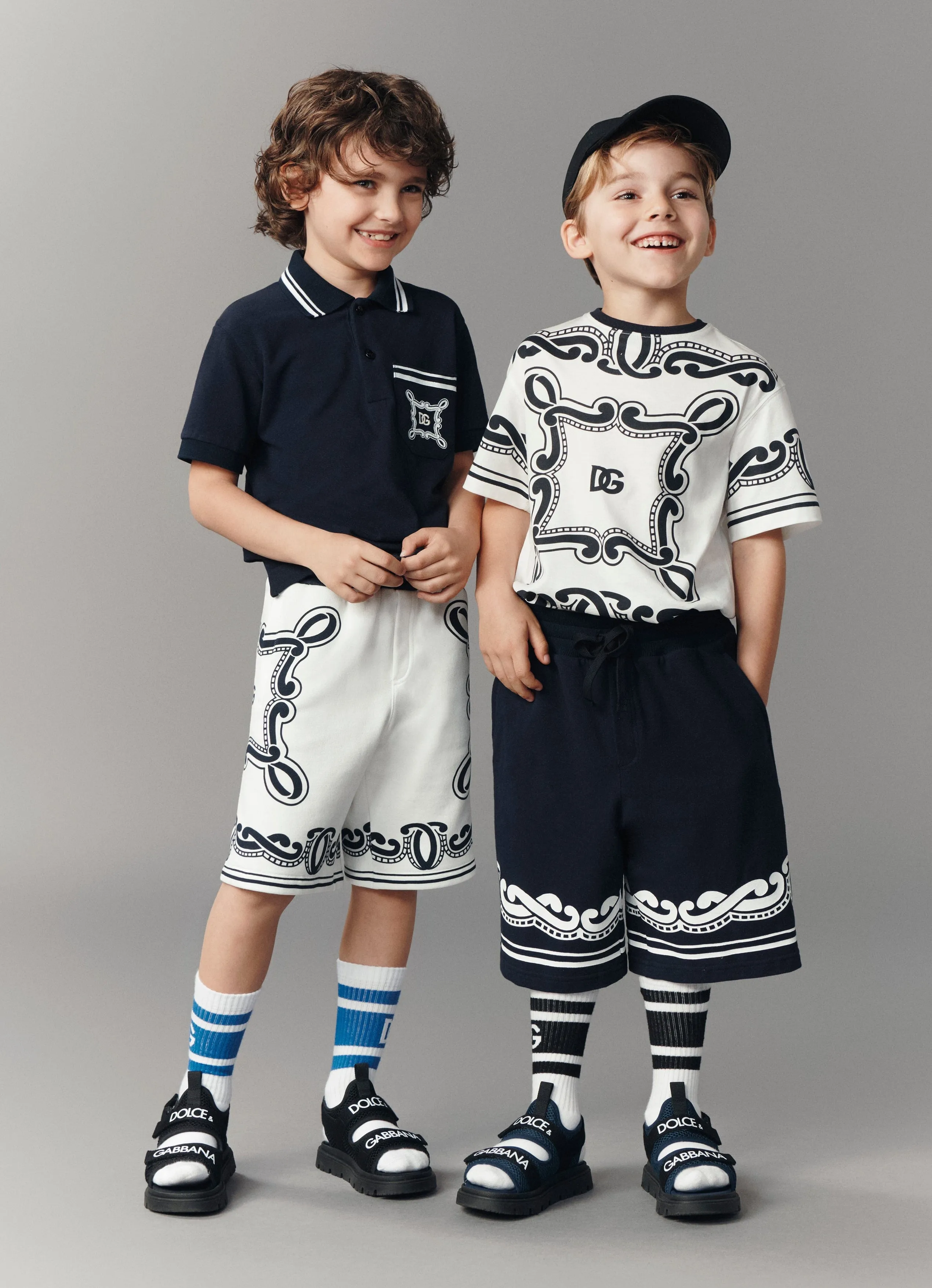 Boys Bandana Print Logo T-Shirt in White