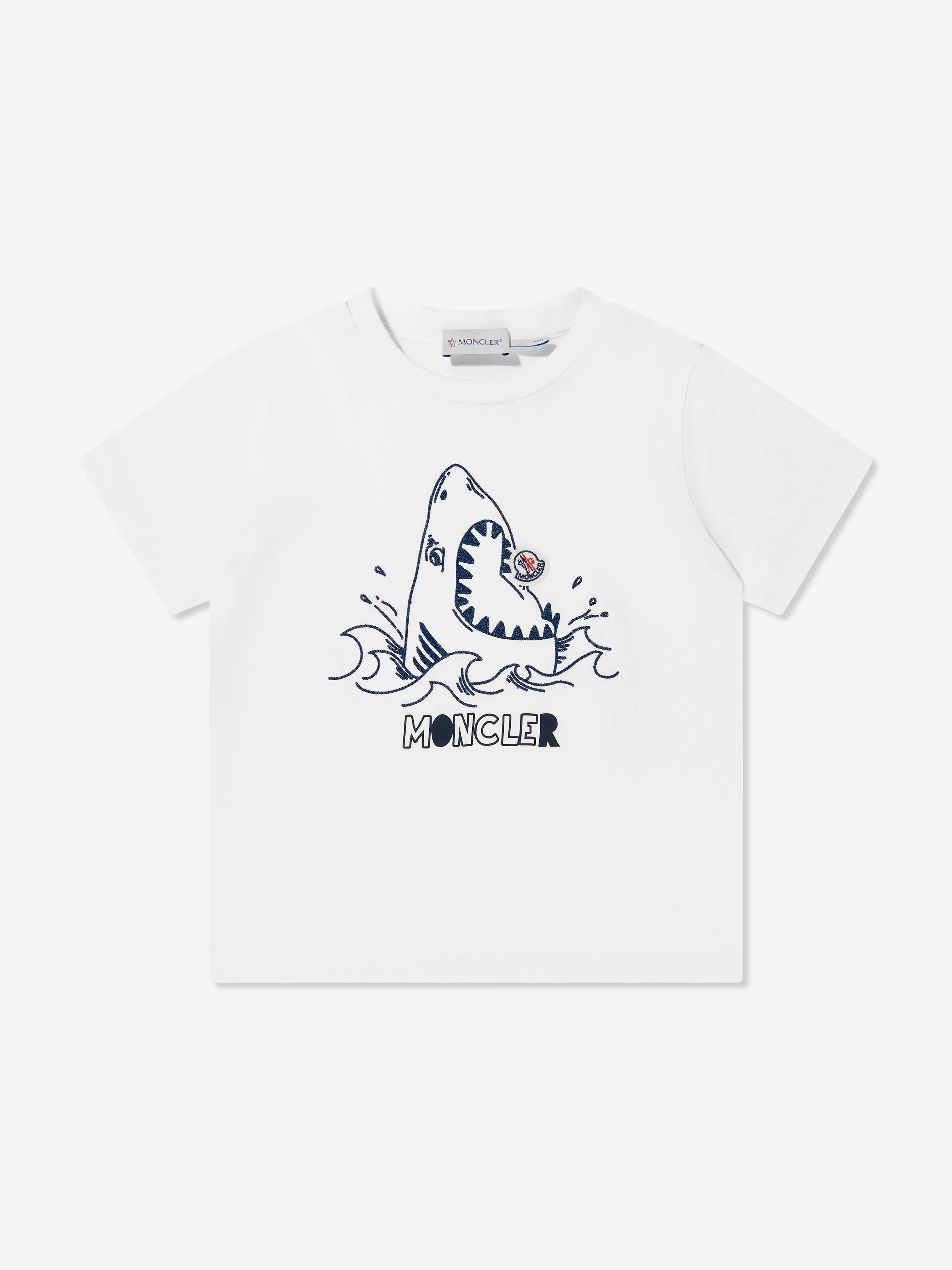 Boys Shark Print T-Shirt in White