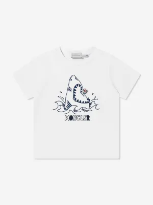 Boys Shark Print T-Shirt in White
