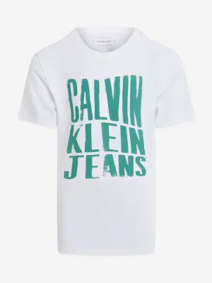 Boys Slogan Graphic T-Shirt in White