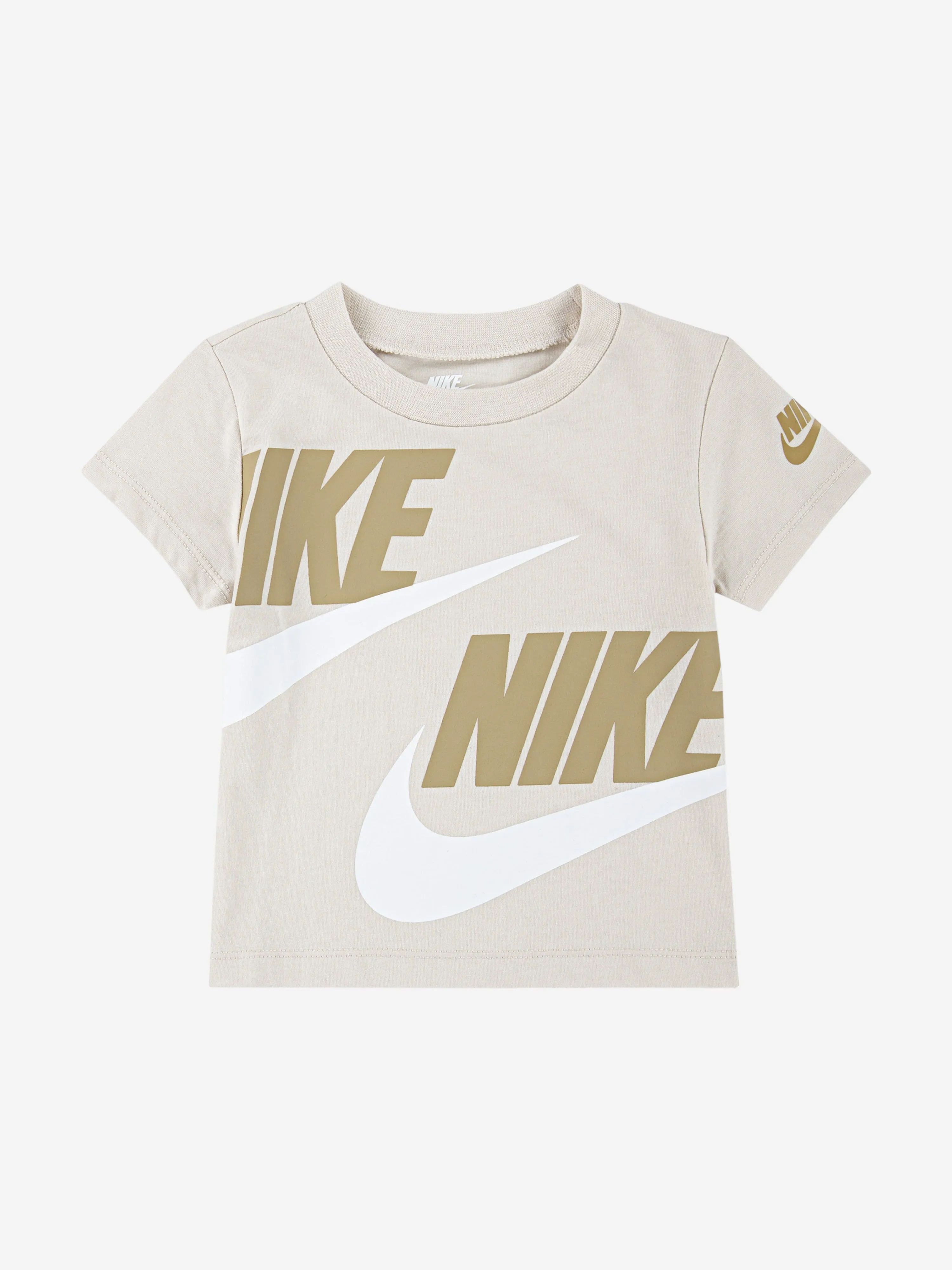 Boys T-Shirt and Cargo Shorts Set in Beige