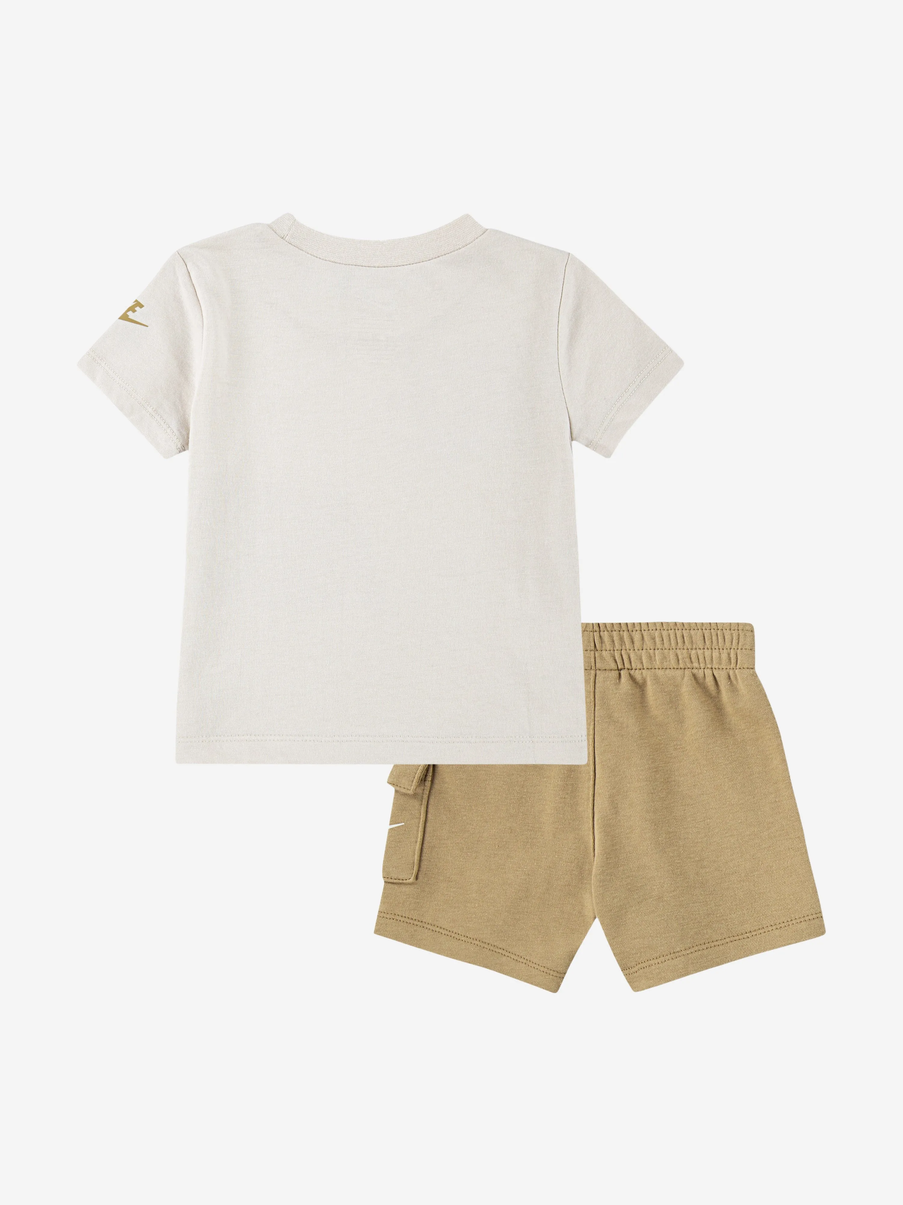 Boys T-Shirt and Cargo Shorts Set in Beige