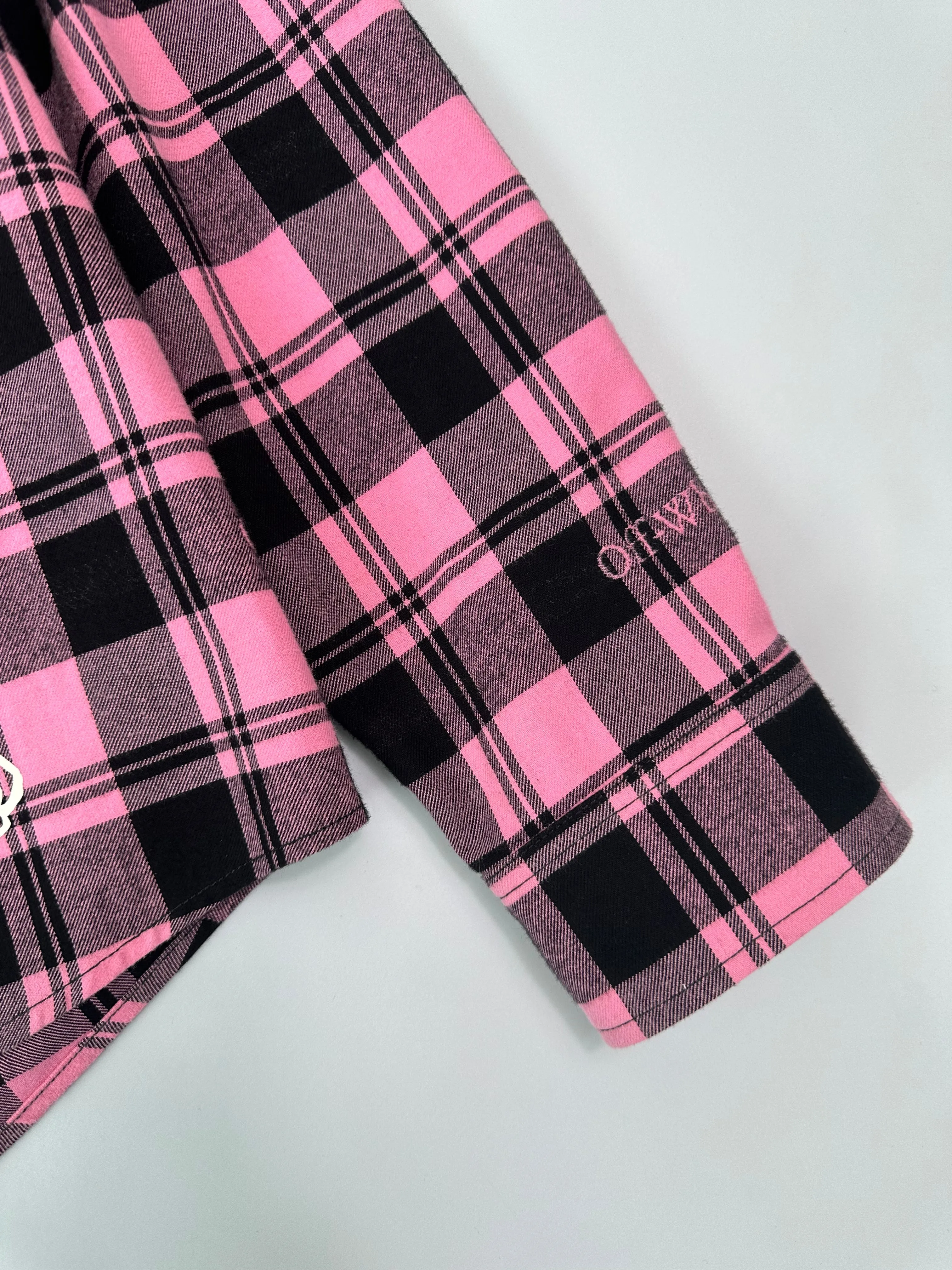 Camicia A Quadri Rosa Character Check Con Stampa