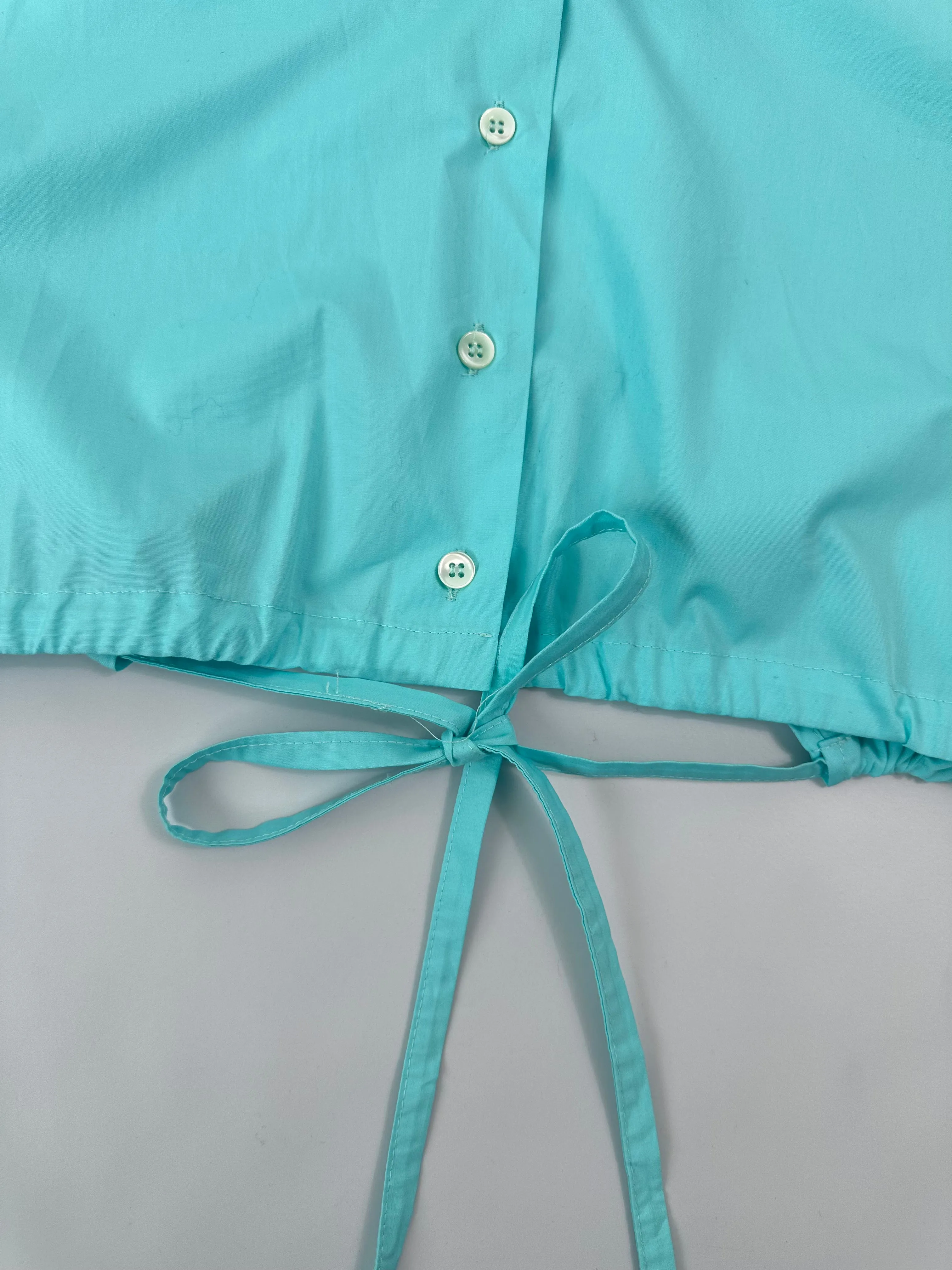 Camicia Acqua In Maglia Traforata A Maniche Corte
