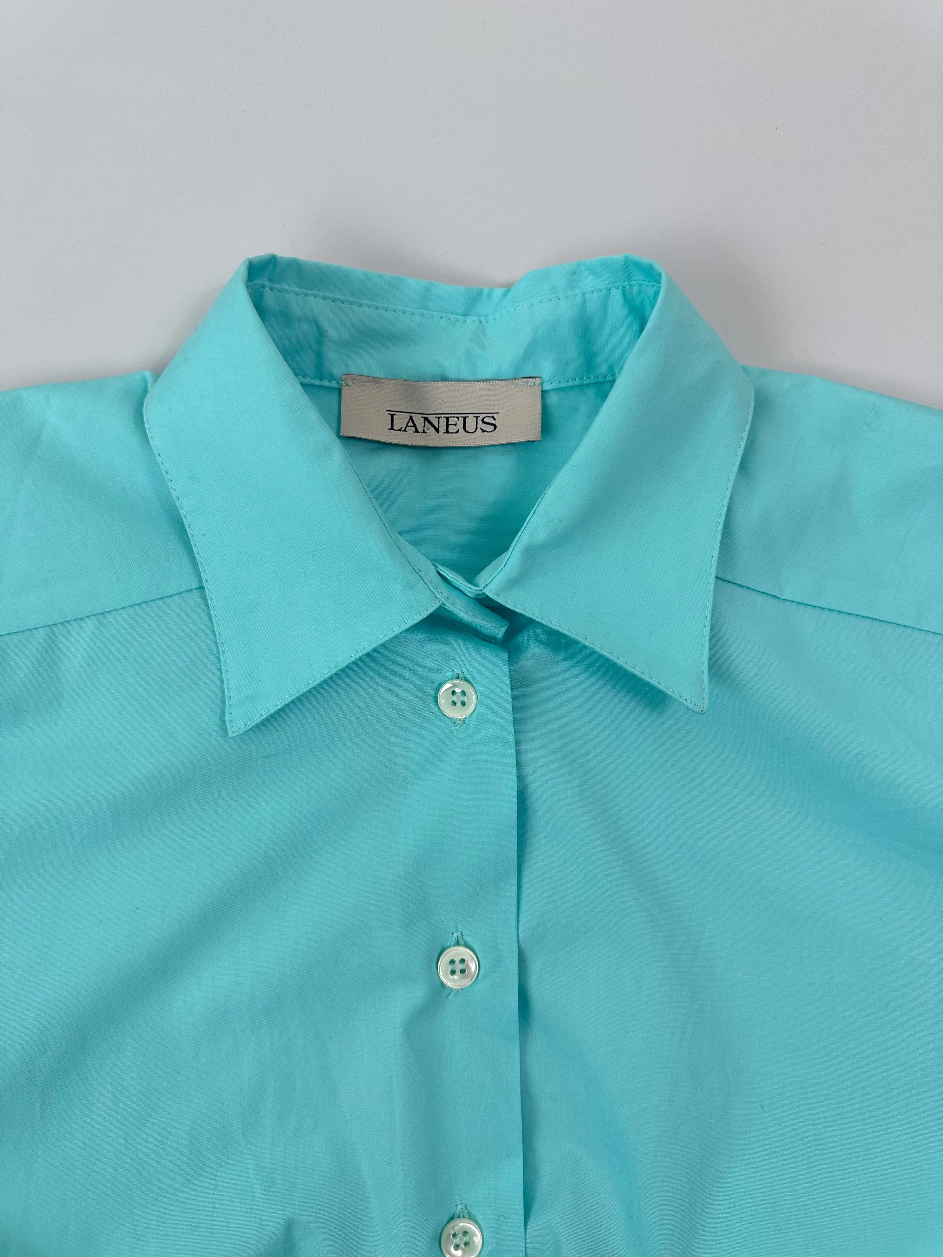 Camicia Acqua In Maglia Traforata A Maniche Corte