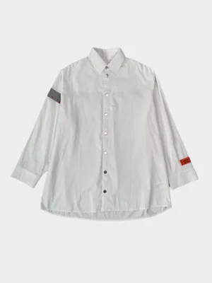 Camicia Propeline Tape Shirt Bianca Con Dettagli Rossi E Grigi