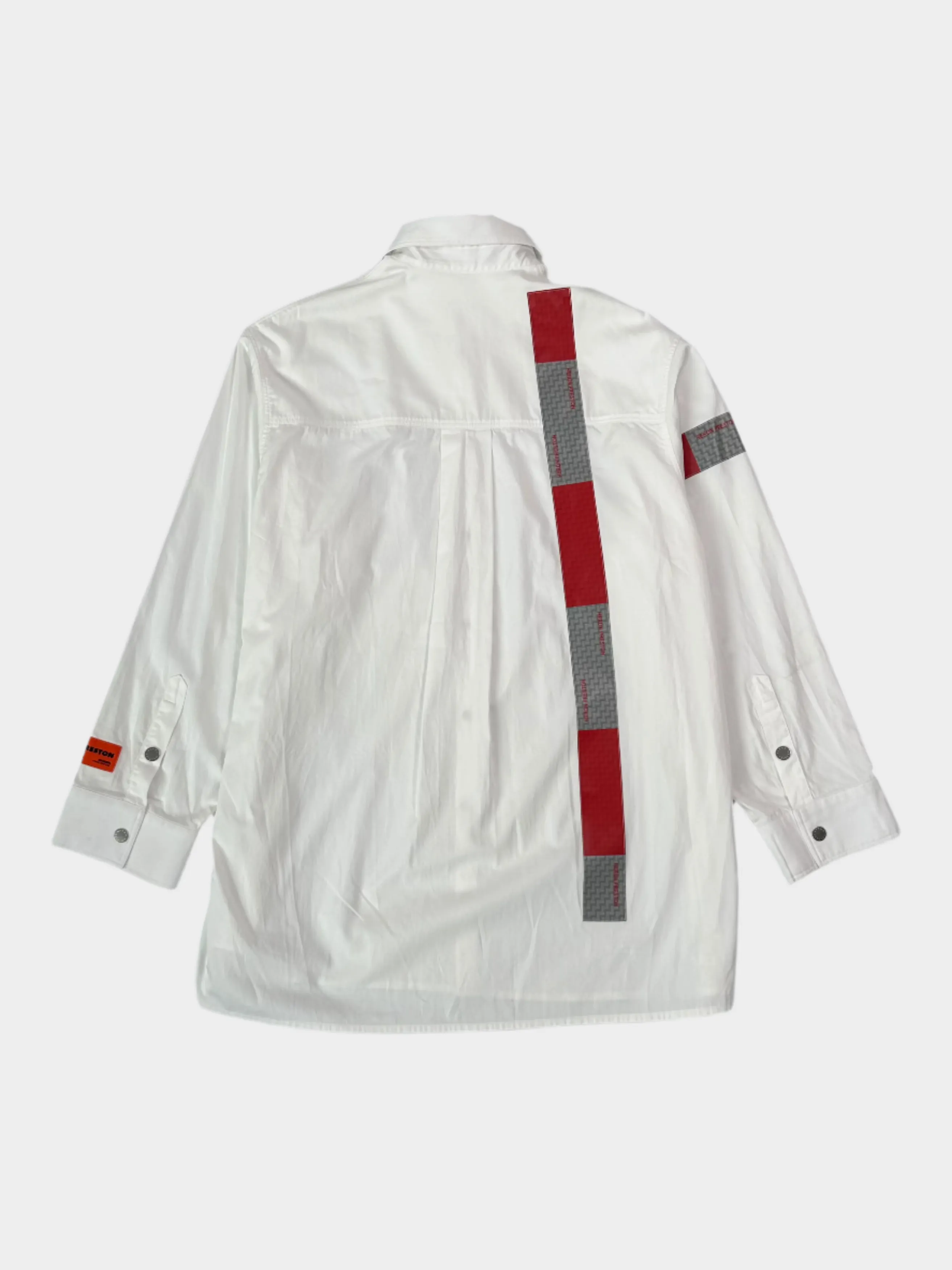 Camicia Propeline Tape Shirt Bianca Con Dettagli Rossi E Grigi