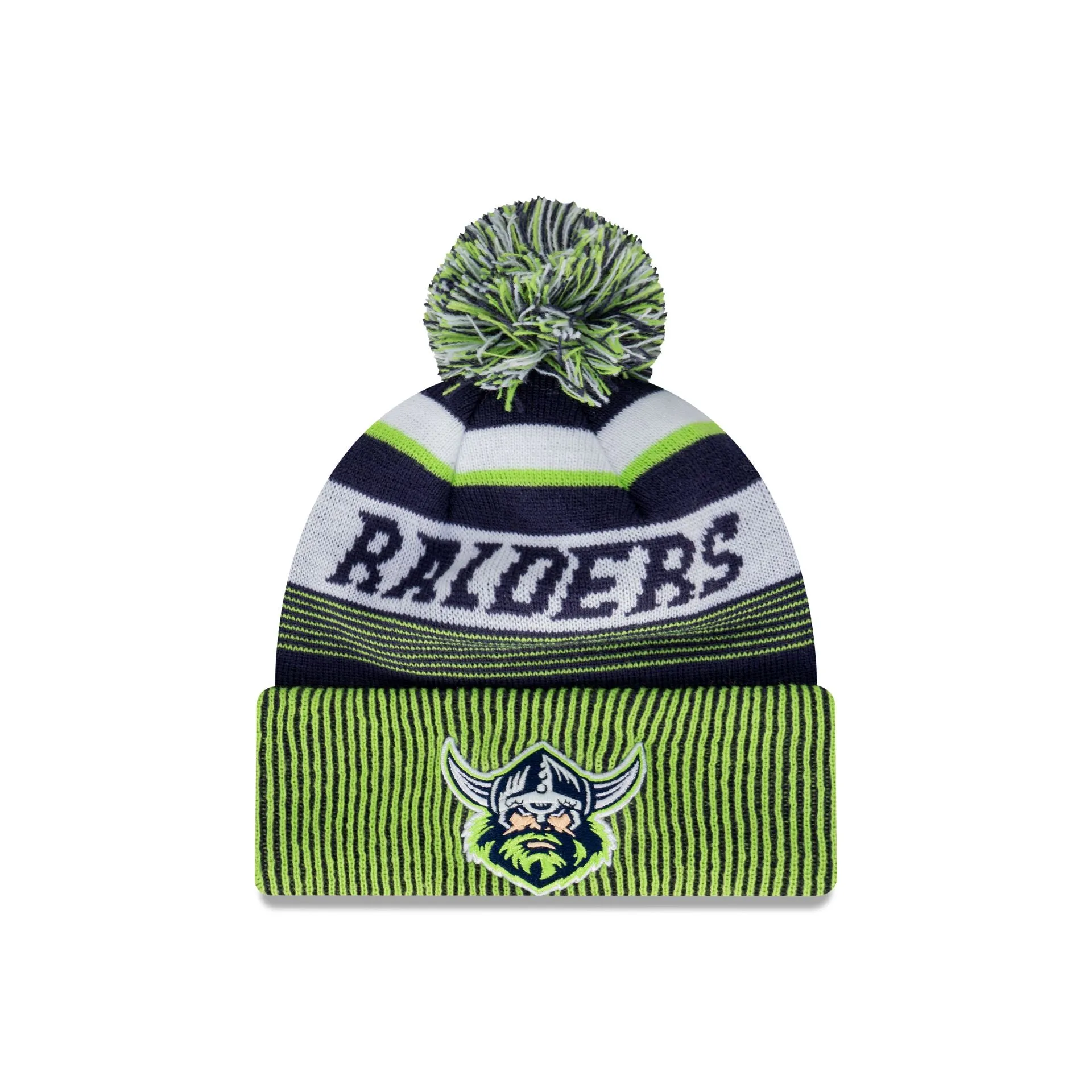 Canberra Raiders Heritage Stripe Beanie with Pom