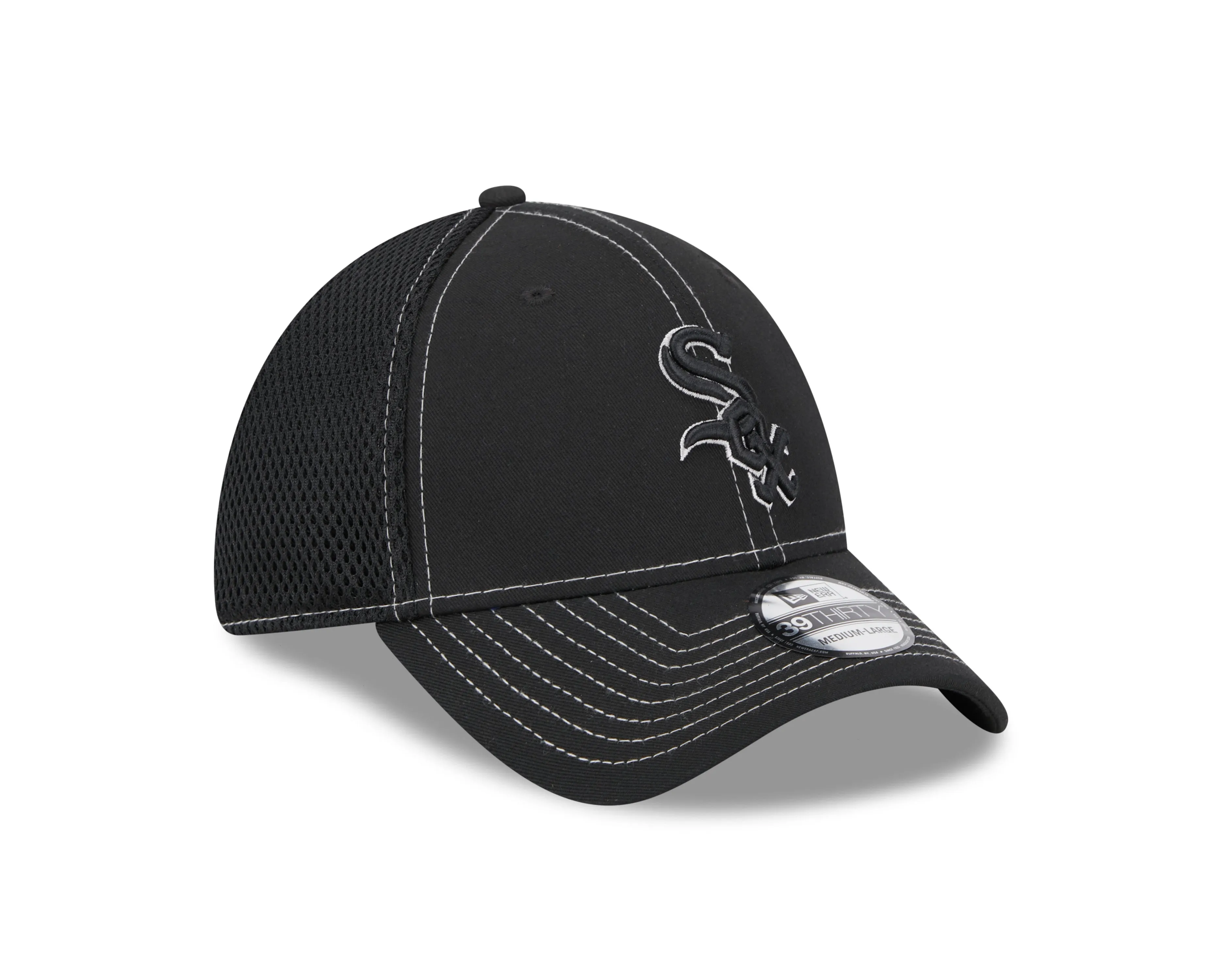 Chicago White Sox Black Team 39THIRTY Pop Neo Flex Fit Hat By New Era