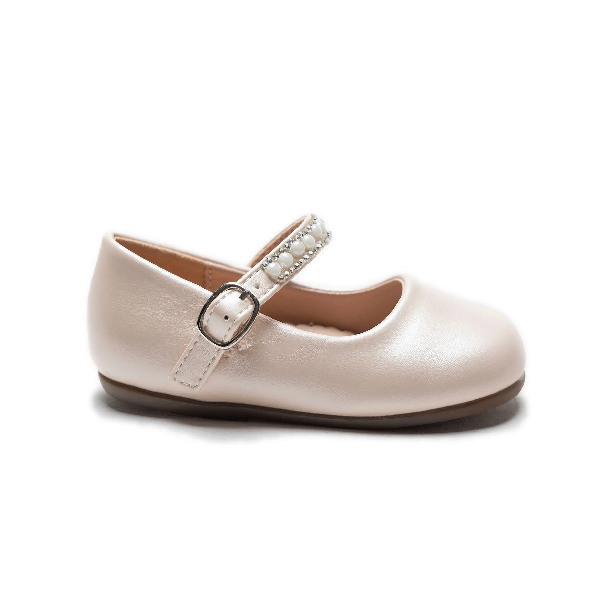 Cream Margot Pearl Band Flats