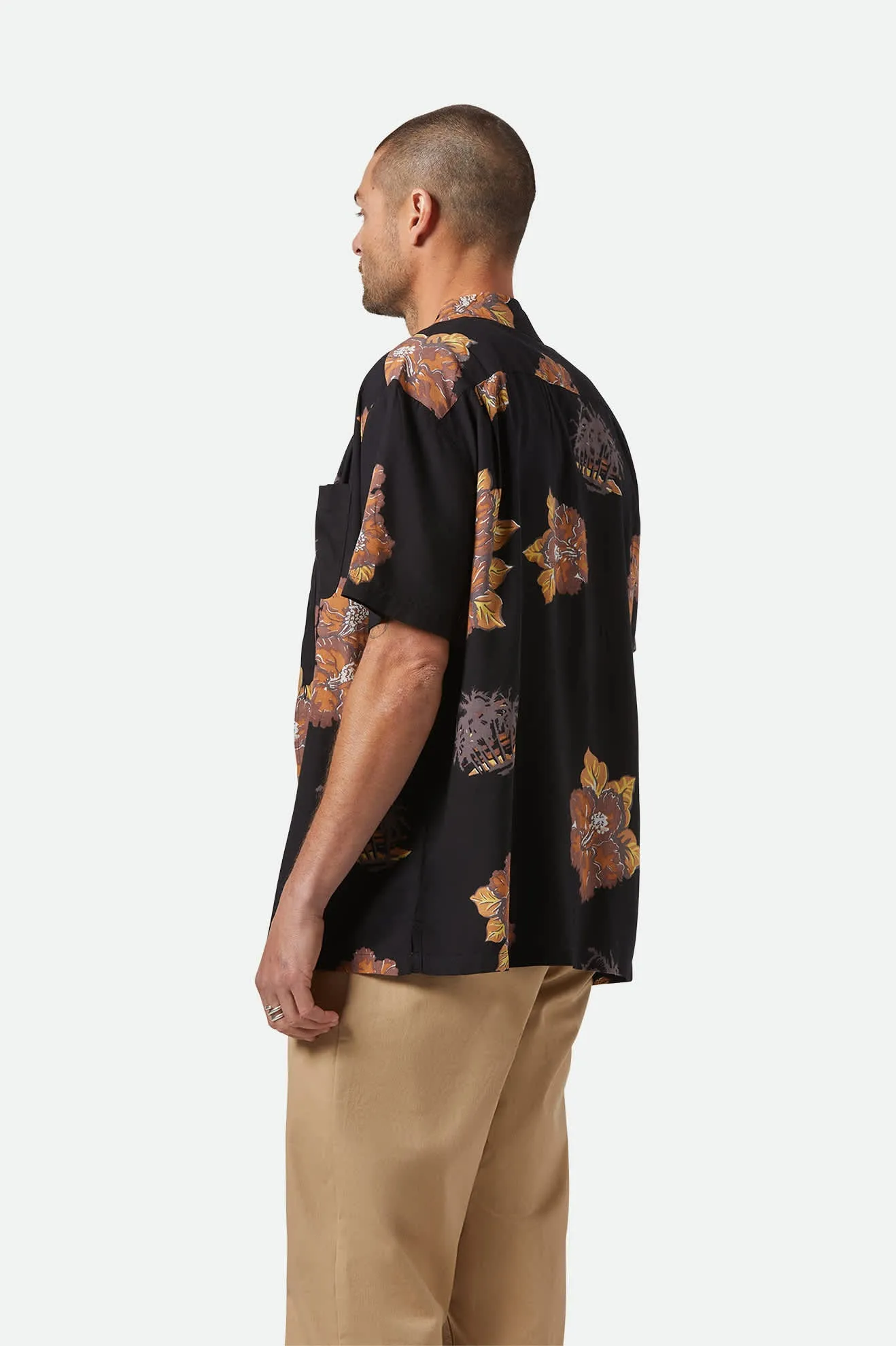 CRU Print Relaxed S/S Shirt - Washed Black/Charcoal Floral