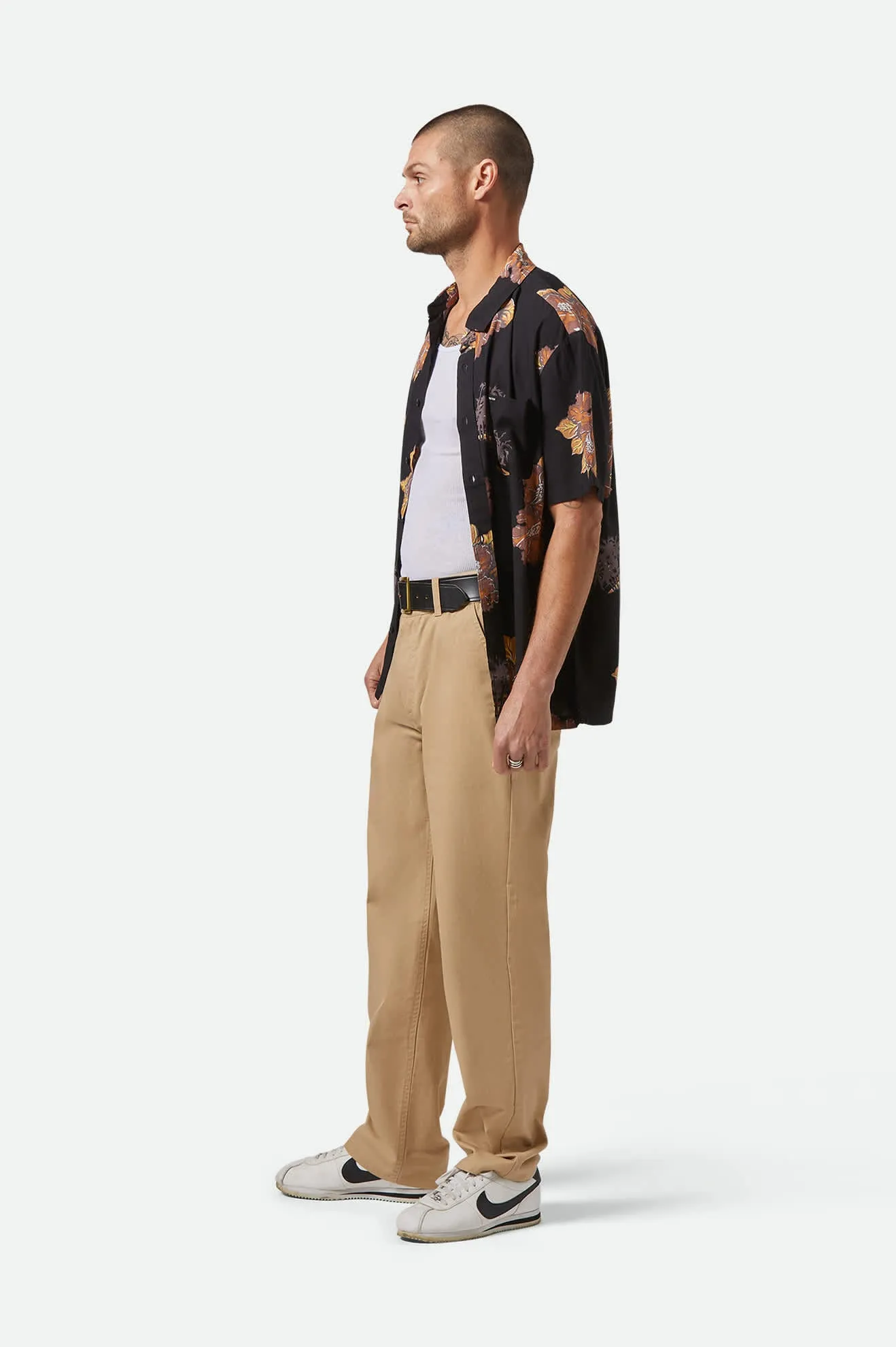 CRU Print Relaxed S/S Shirt - Washed Black/Charcoal Floral