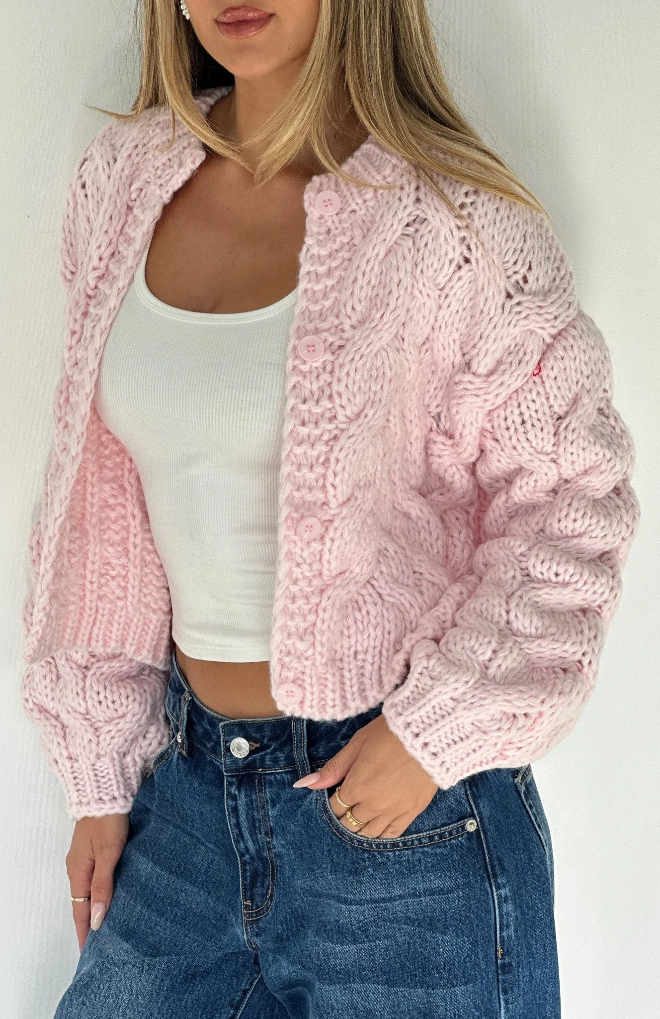 Cutie Pie Knit Cardigan Baby Pink
