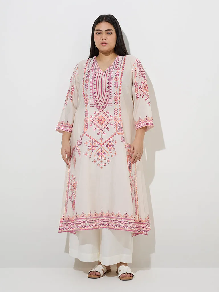 Diza Off-White Solid Palazzos