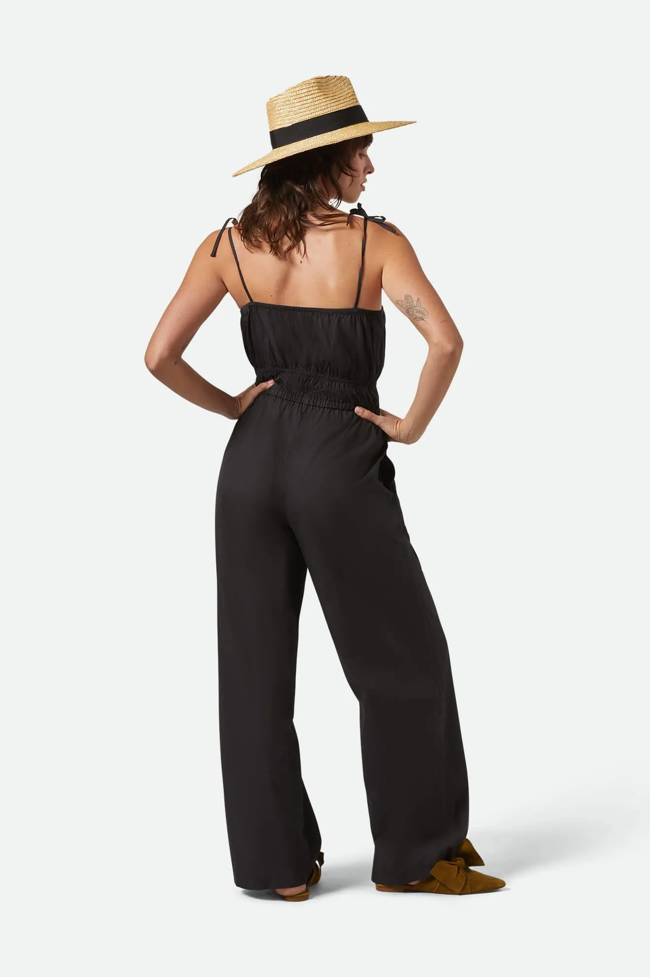 Eden Smocked Jumpsuit - Black