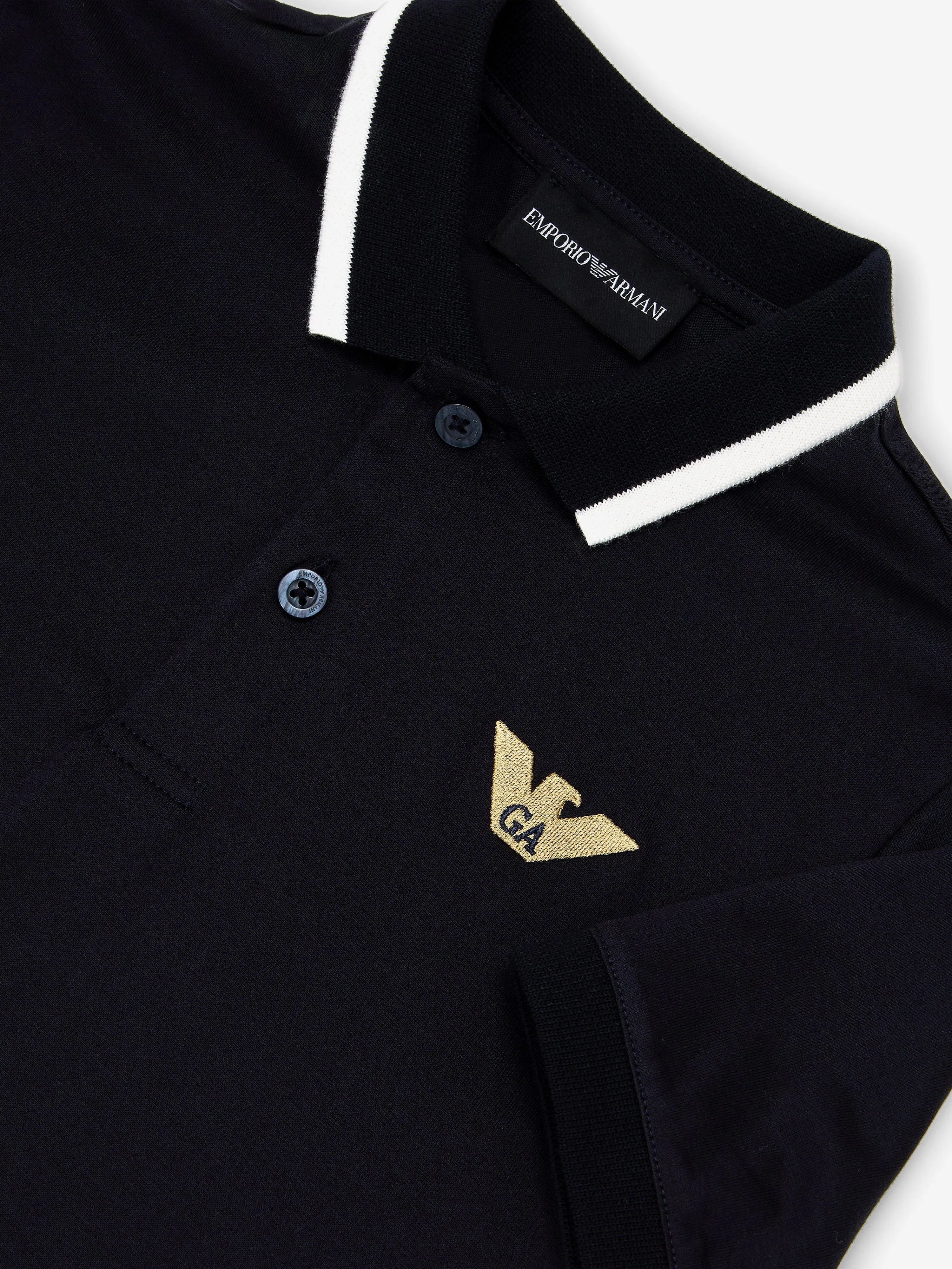 Emporio Armani Boys Logo Polo Shirt in Navy