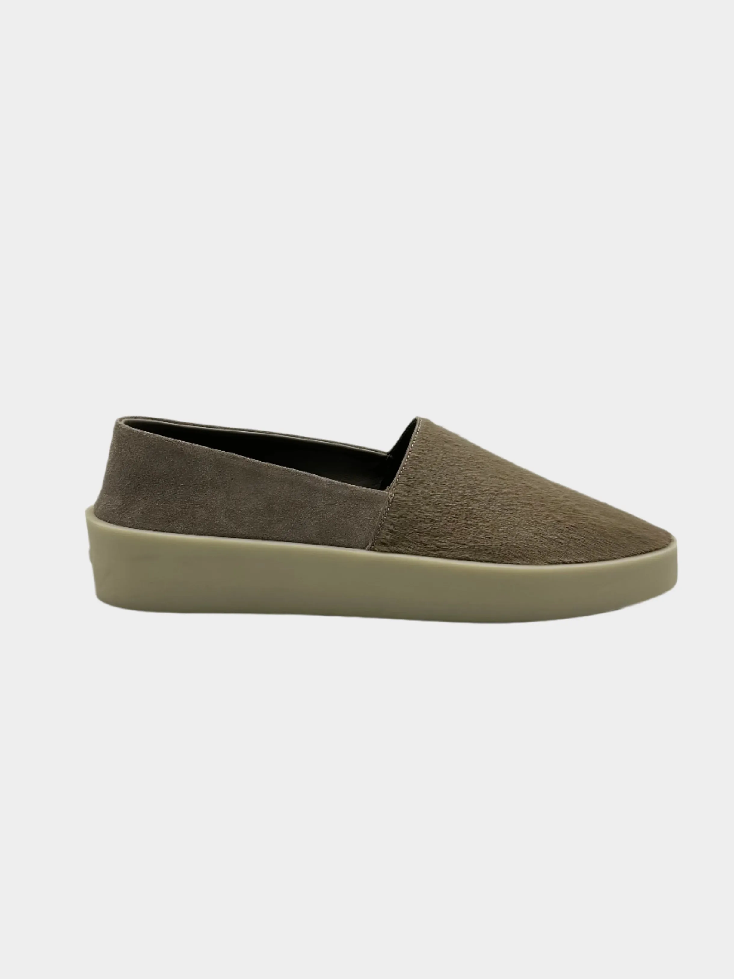 Espadrillas Taupe In Suede Con Dettagli In Cavallino