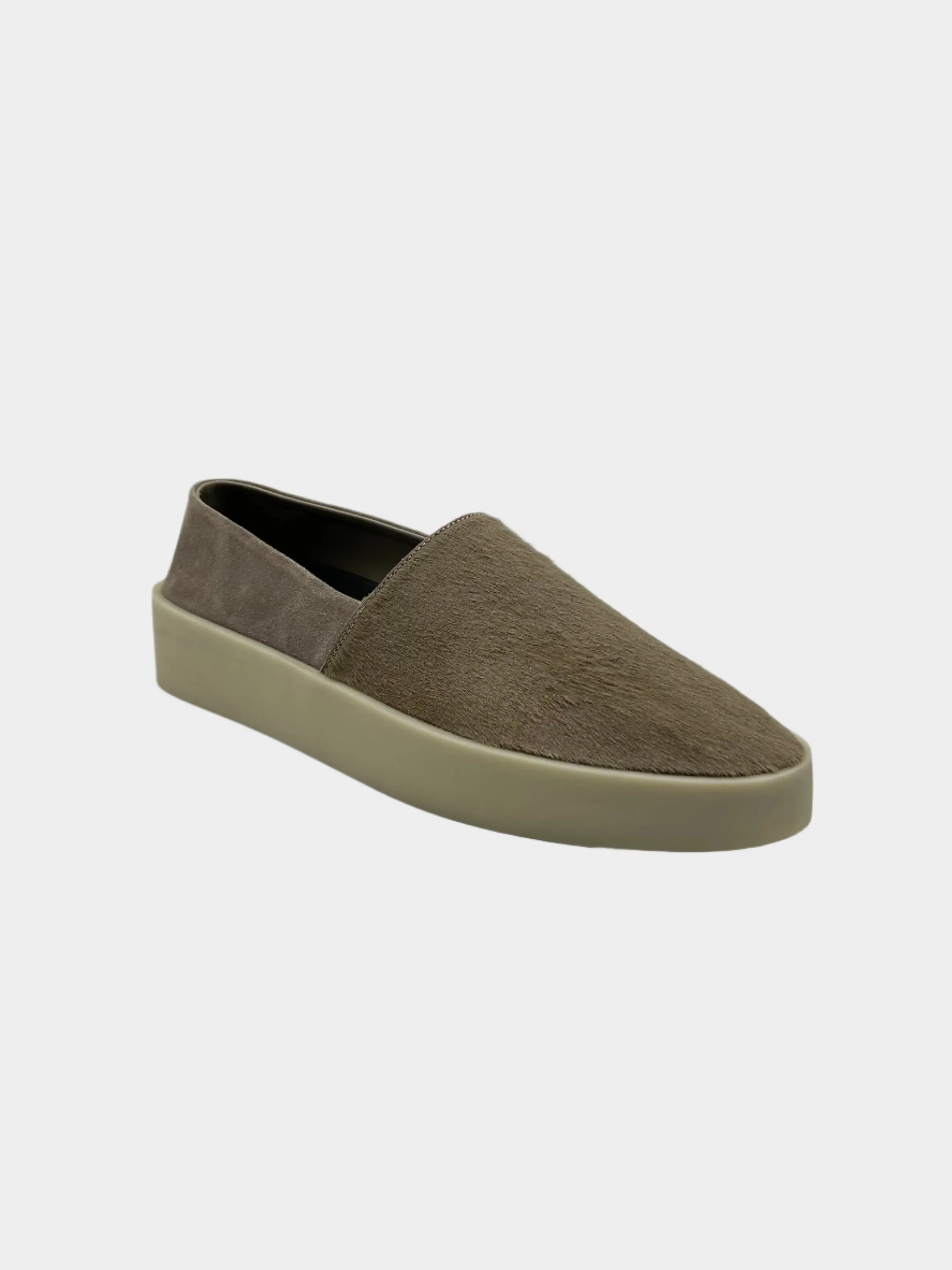 Espadrillas Taupe In Suede Con Dettagli In Cavallino