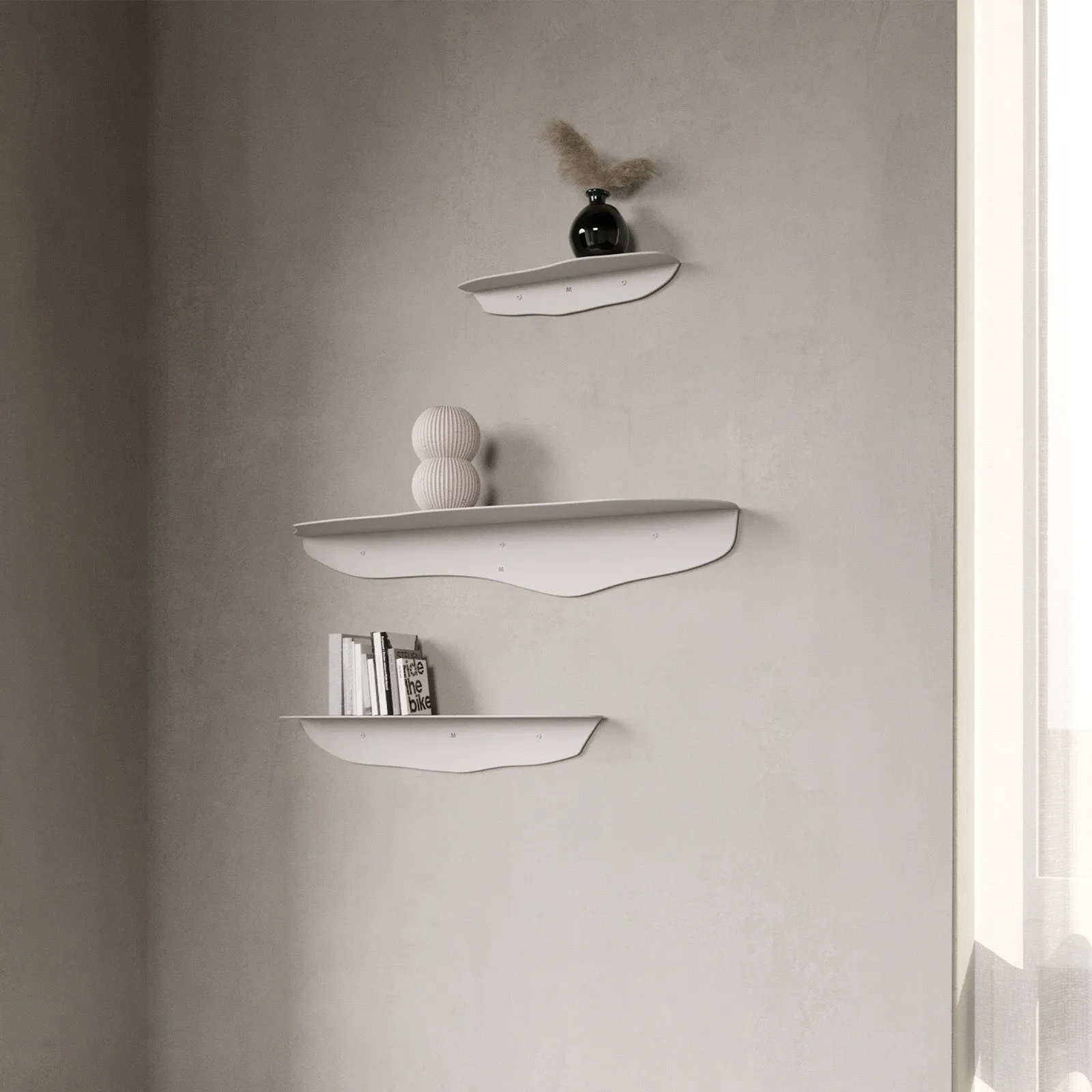 Fold Wavy Shelf 55cm - White