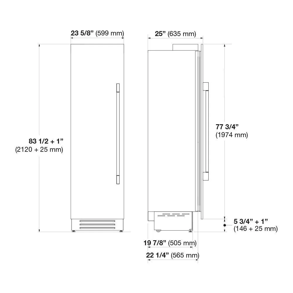 Fulgor Milano F7SRC24S1L 24" Fridge Column
