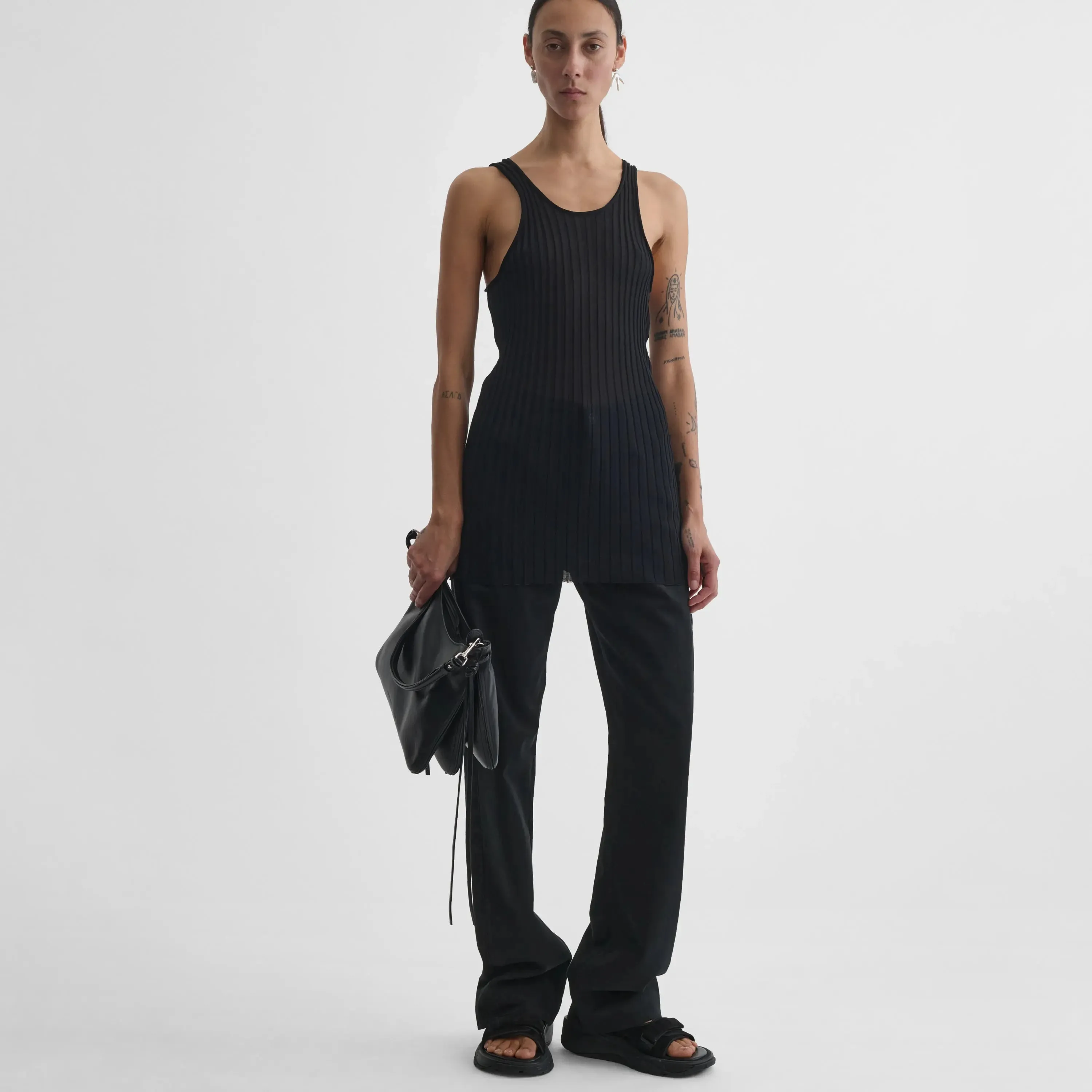 GIG BAG | black leather with silver