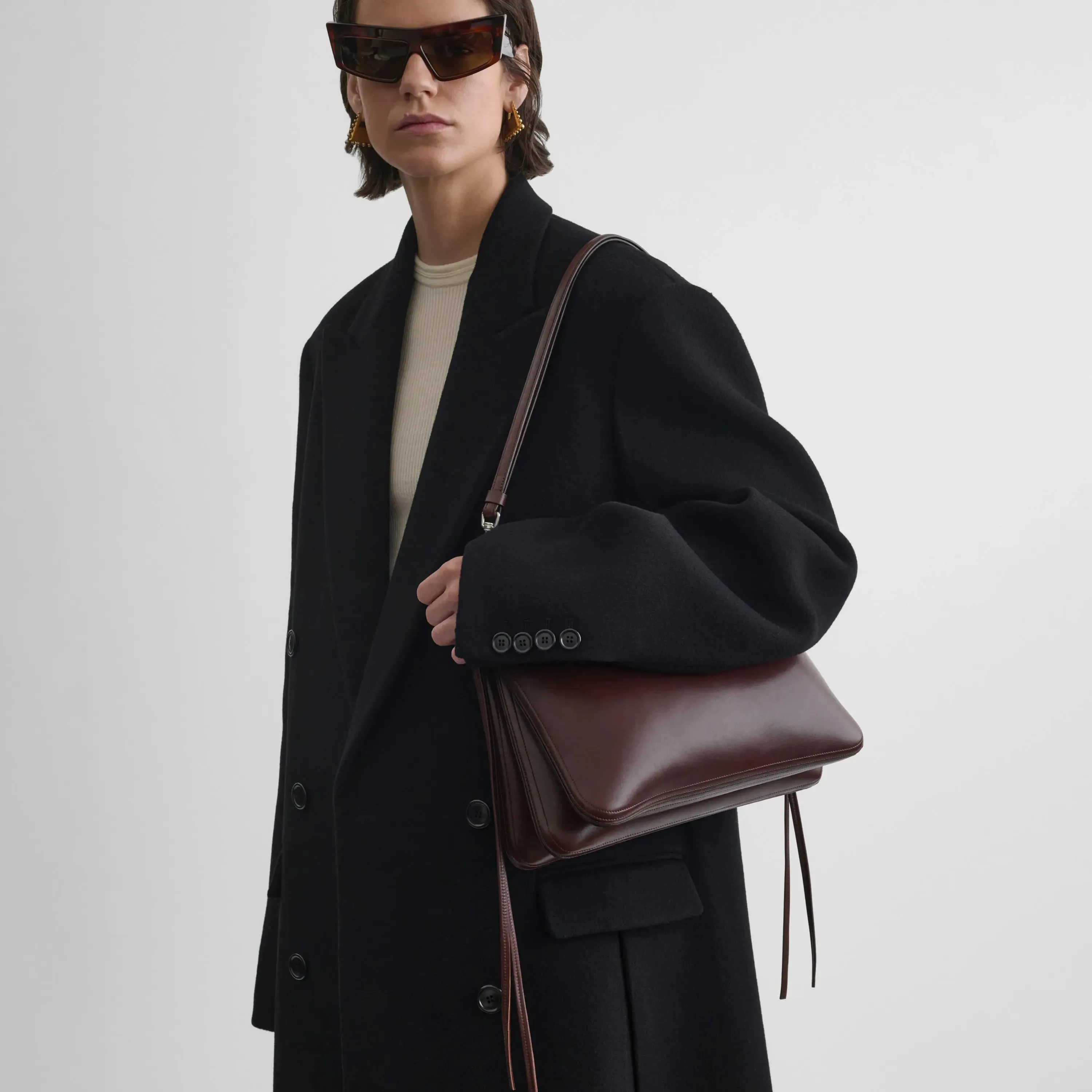GIG BAG | cognac leather with silver