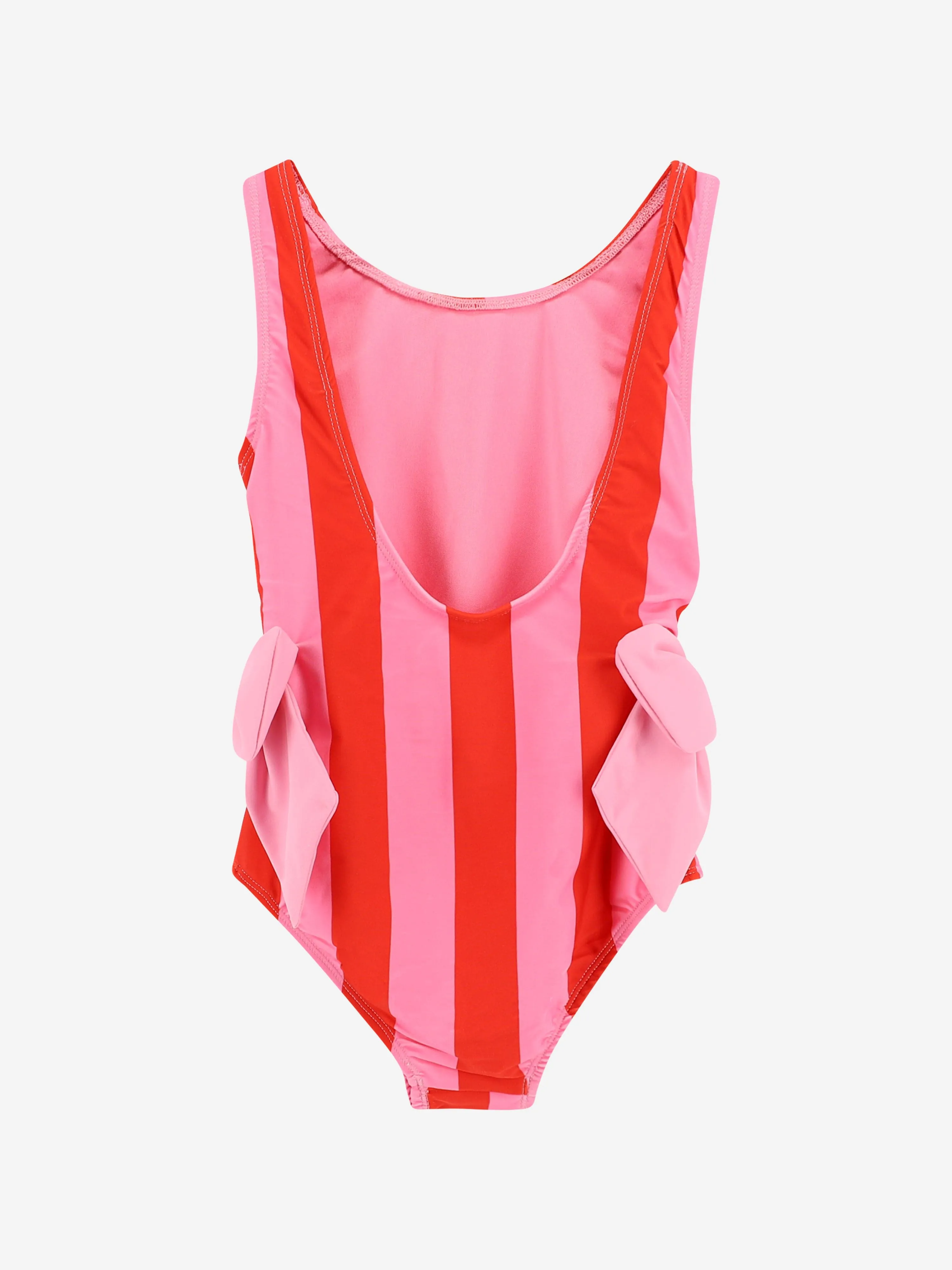 Girls Carly Striped Swimsuit in Pink