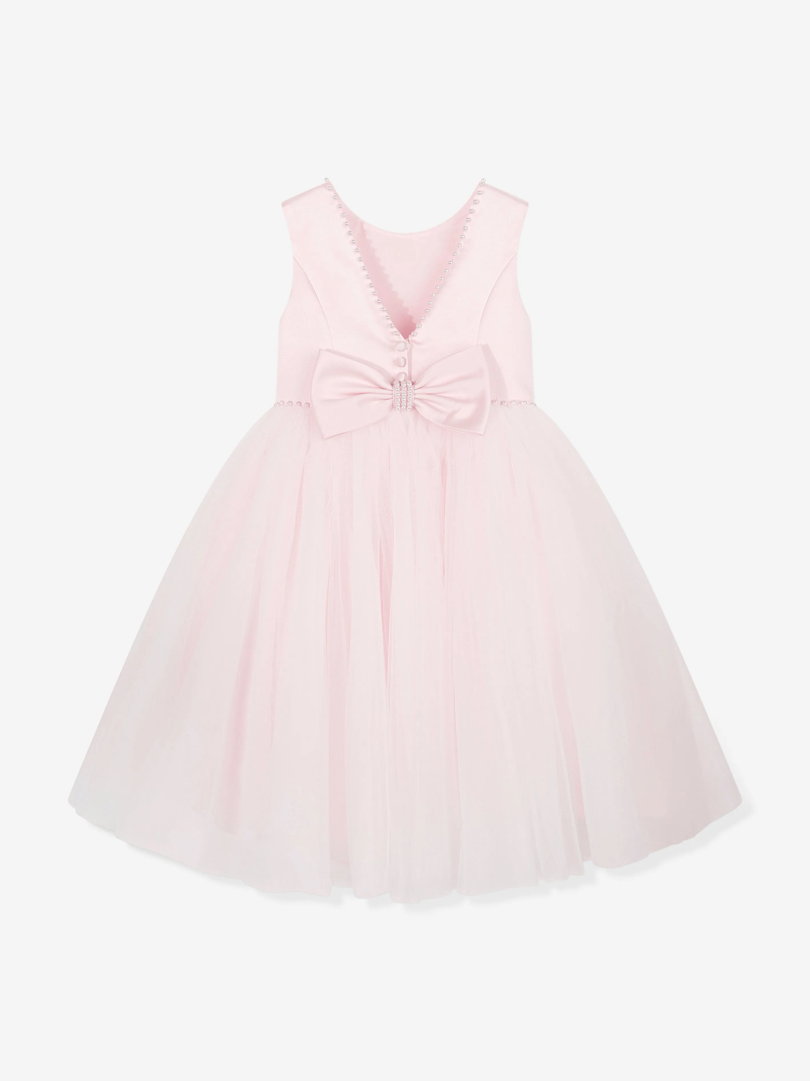 Girls Ceremonial Ballerina Length Dress in Pink