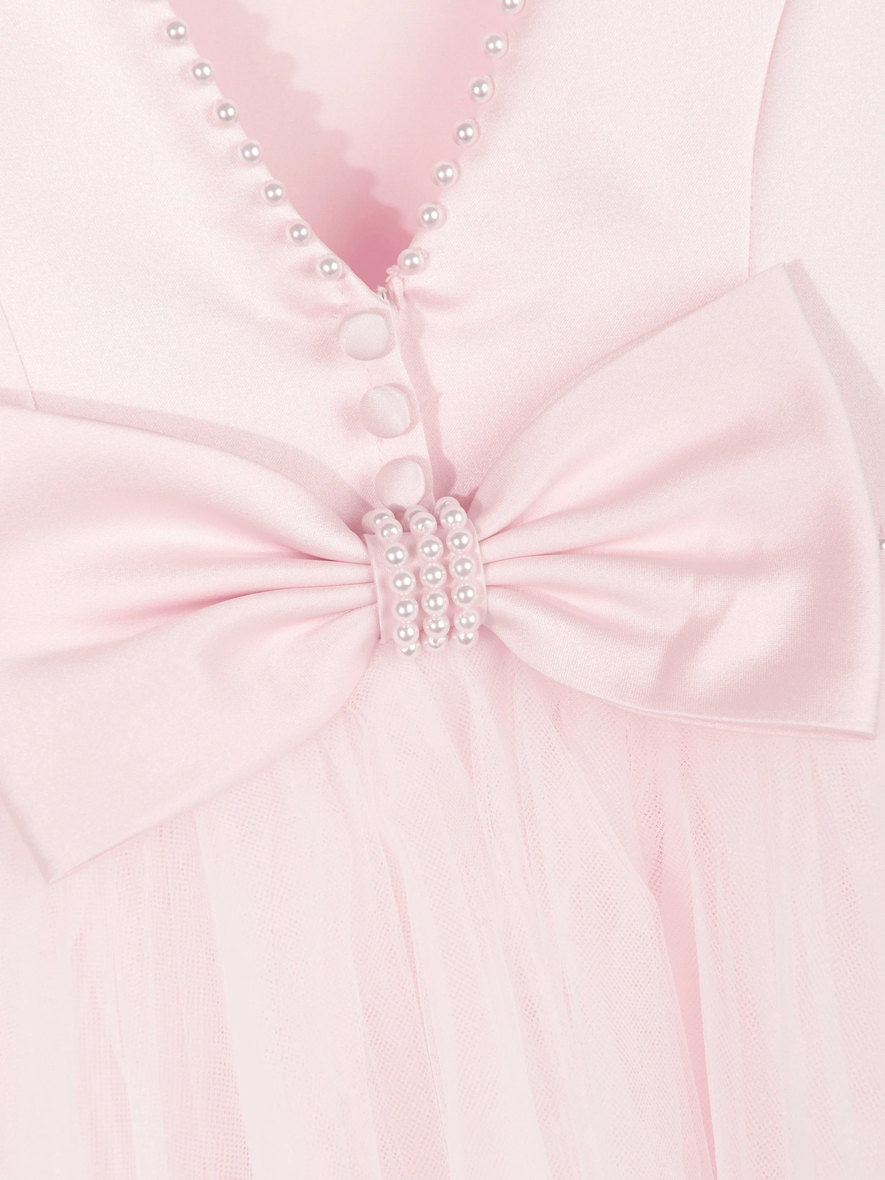 Girls Ceremonial Ballerina Length Dress in Pink