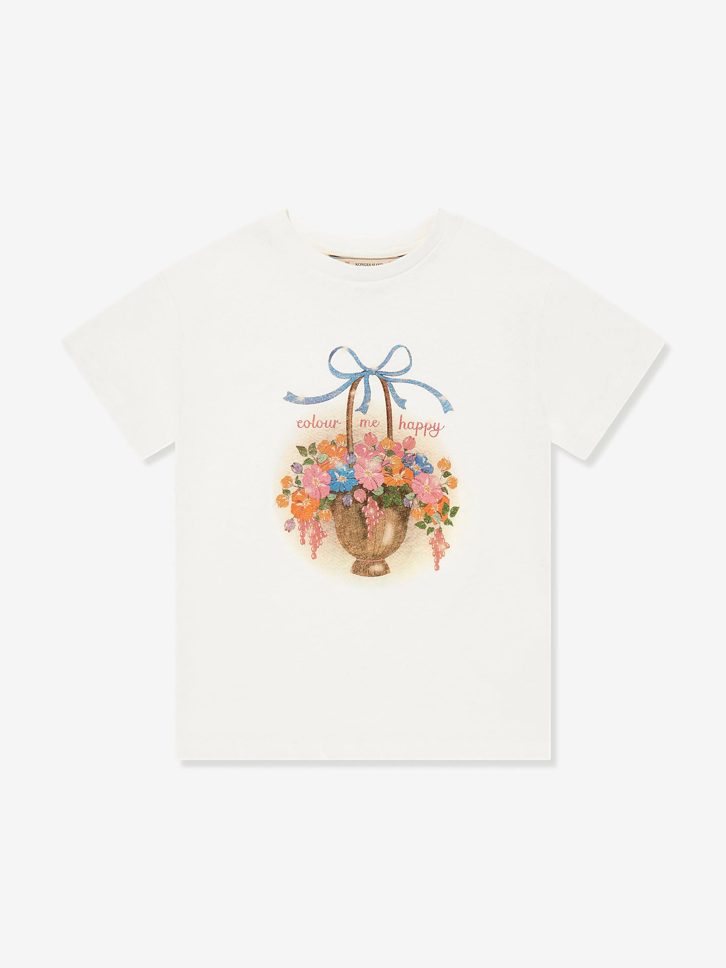 Girls Era Flower Basket in T-Shirt in Ivory