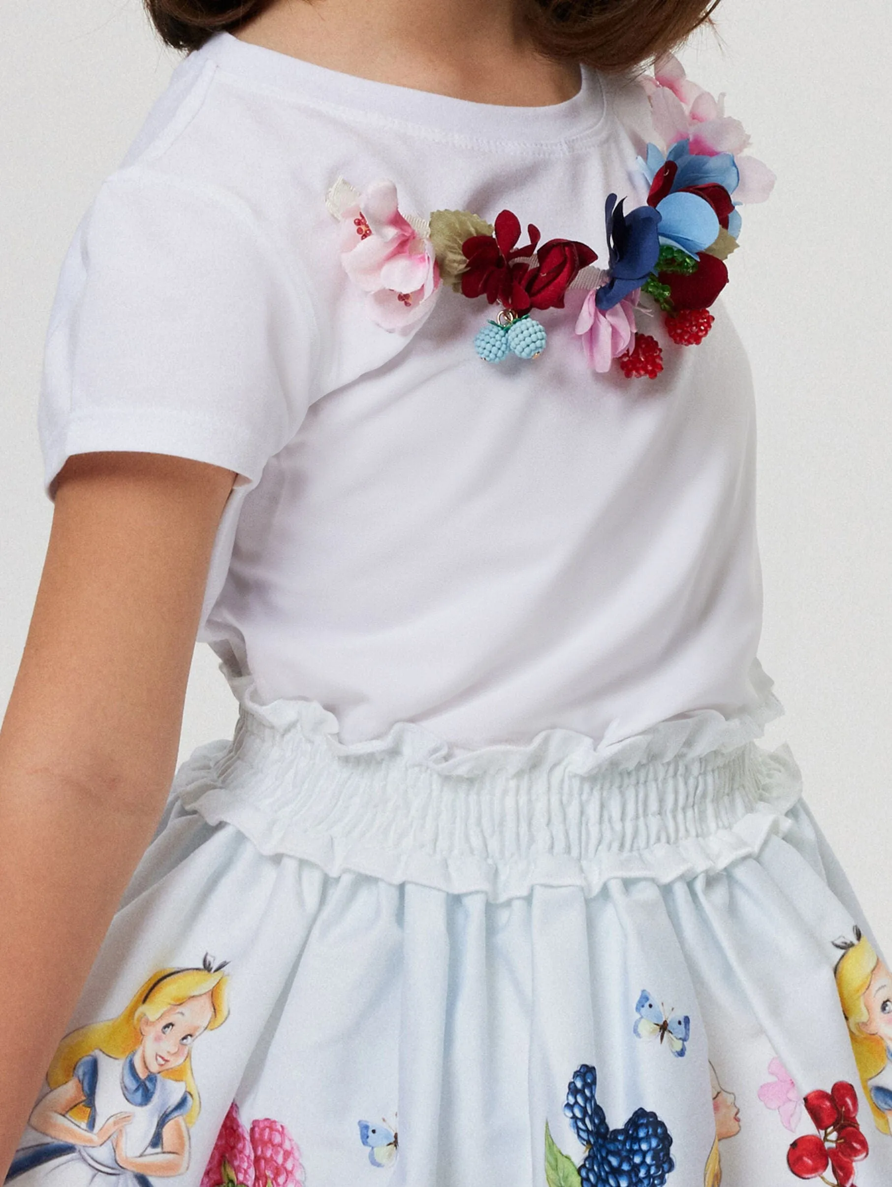 Girls Flower and Fruit T-Shirt in White