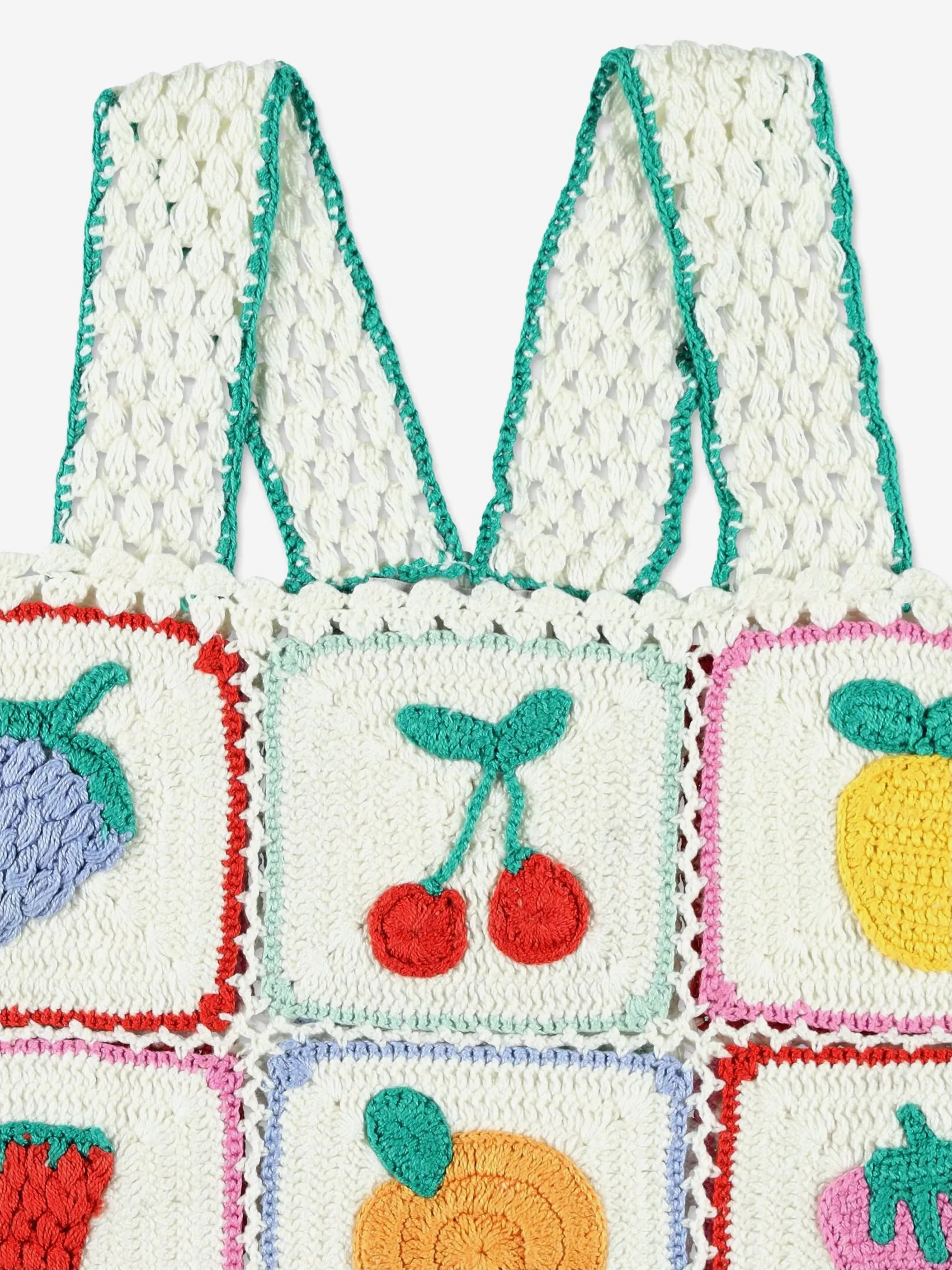 Girls Knitted Fruit Top in Ivory