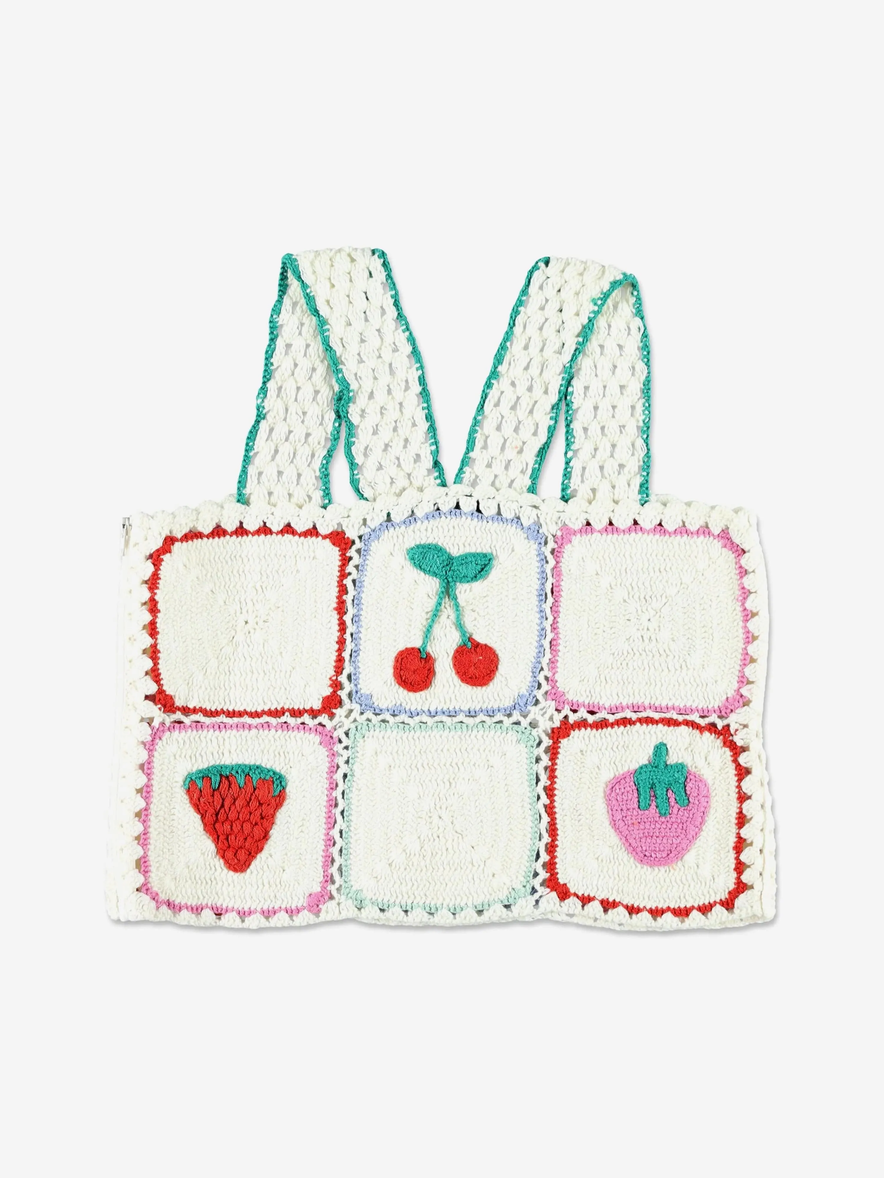 Girls Knitted Fruit Top in Ivory
