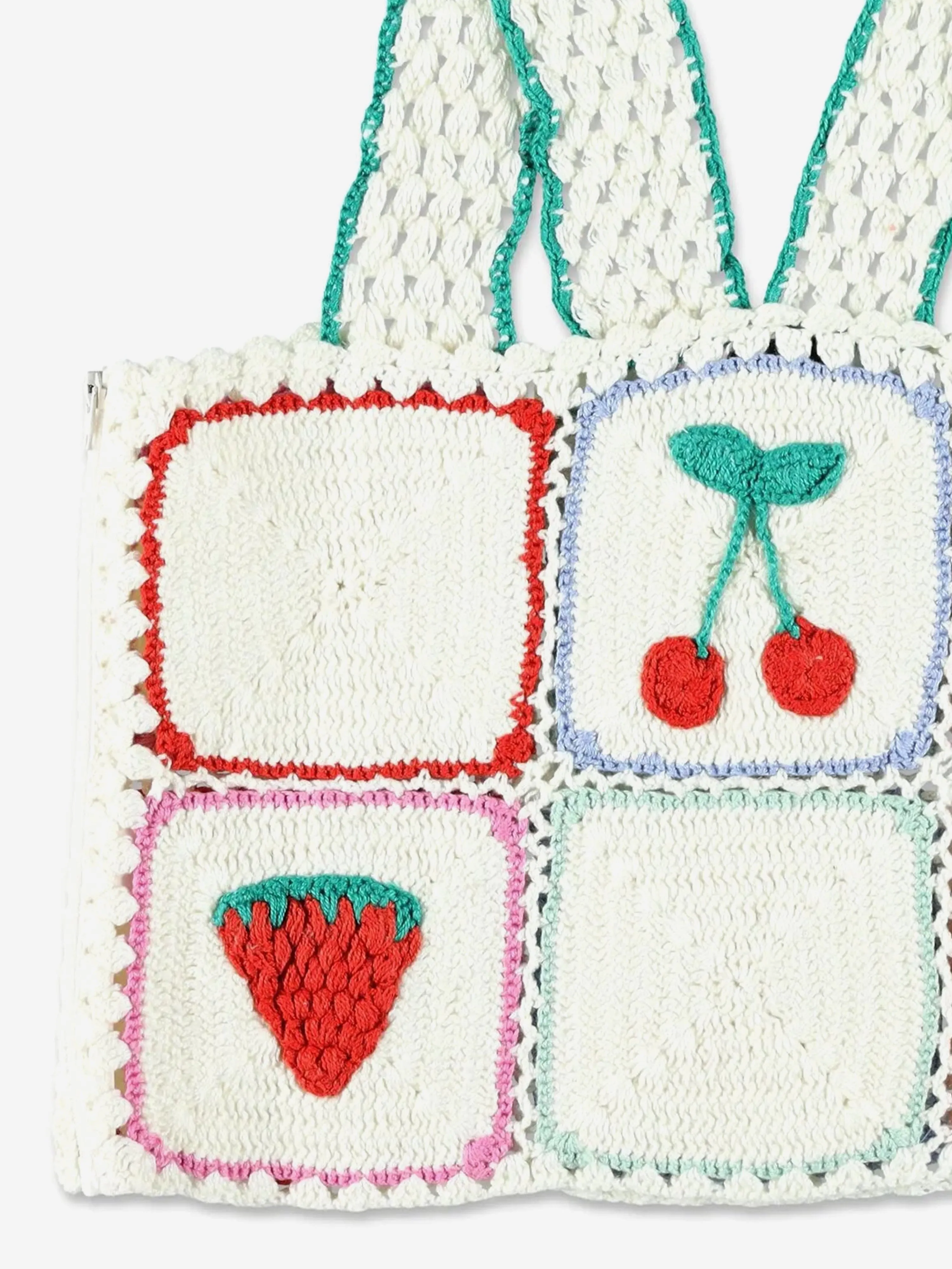 Girls Knitted Fruit Top in Ivory