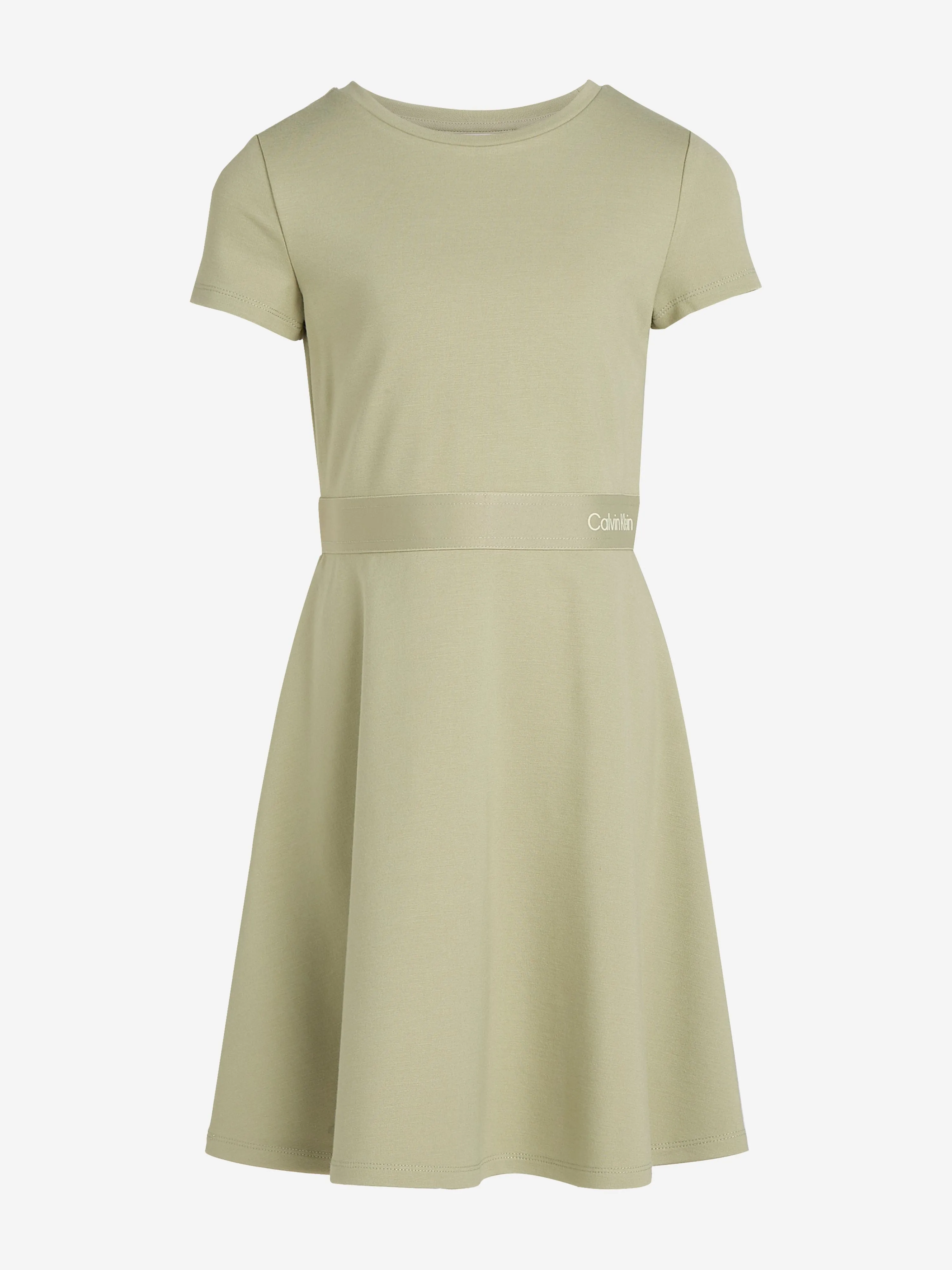 Girls Logo Tape Punto Dress in Green