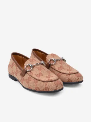 GUCCI Red Canvas GG Jordaan Loafer