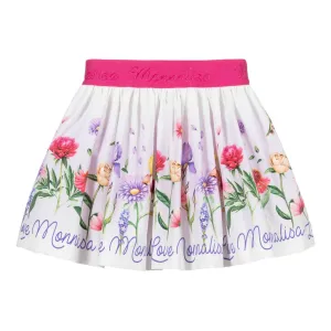 Ivory Floral Logo Skirt