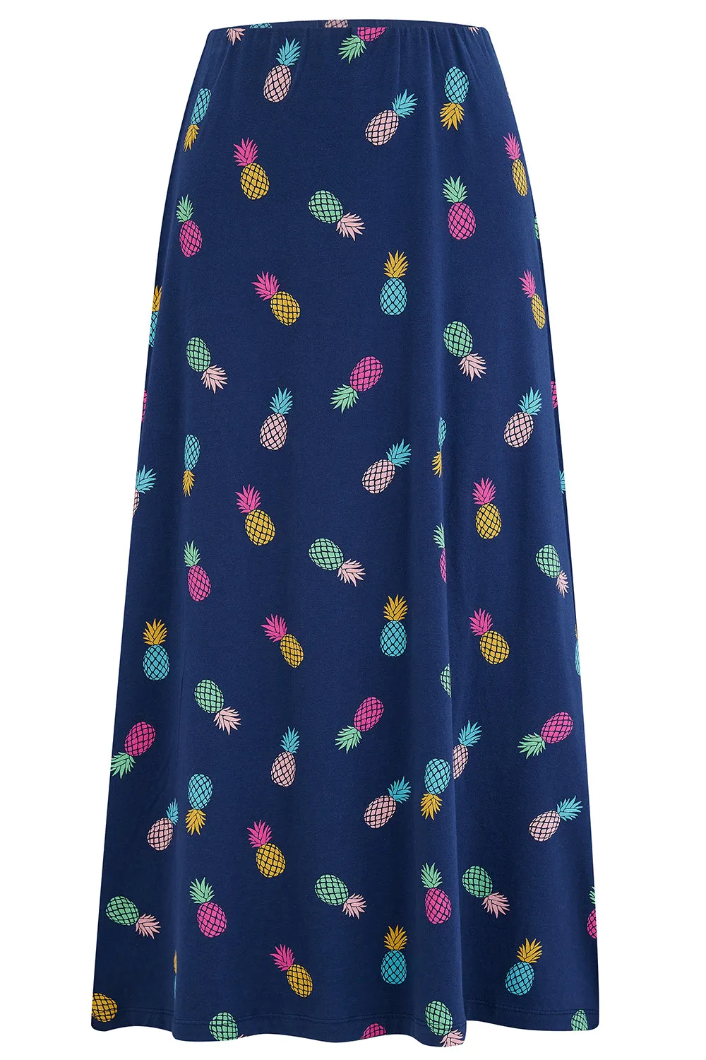 Jayda Jersey Skirt - Navy. Rainbow Pineapples