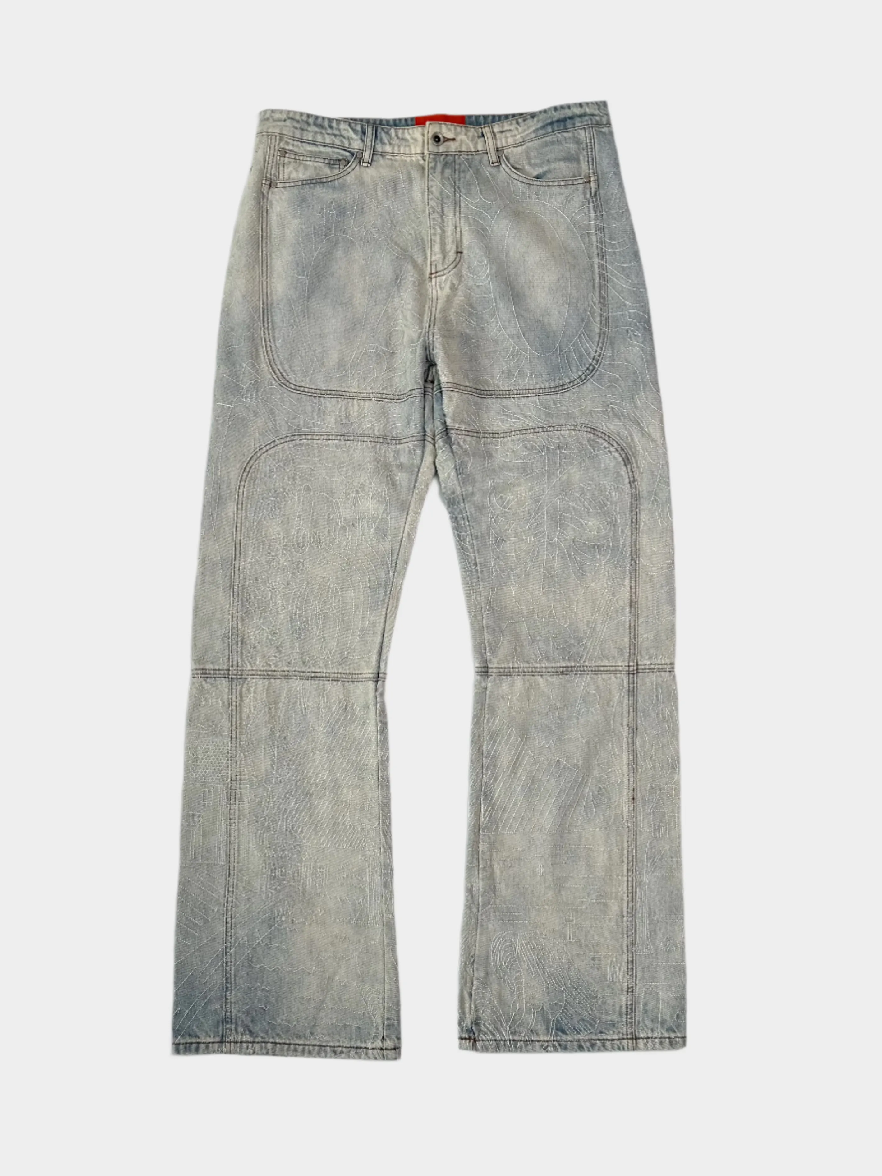 Jeans In Denim Chiaro Con Effetto Graffiato